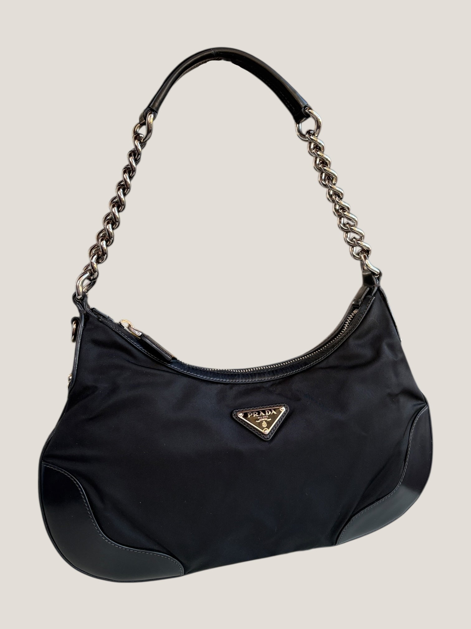 Prada Pochette Chain Nylon Nero