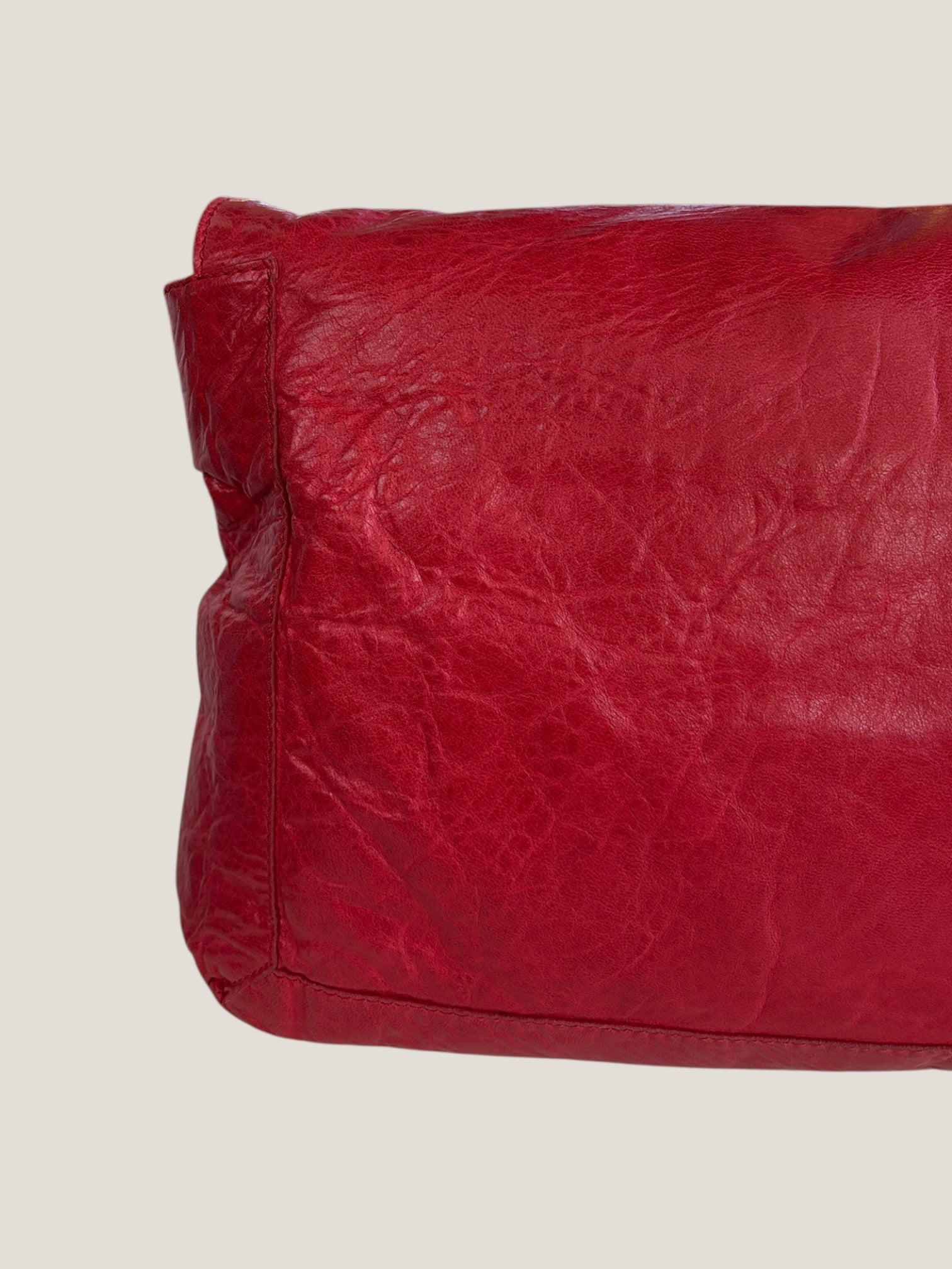 Fendi Baguette in pelle rossa intrecciata