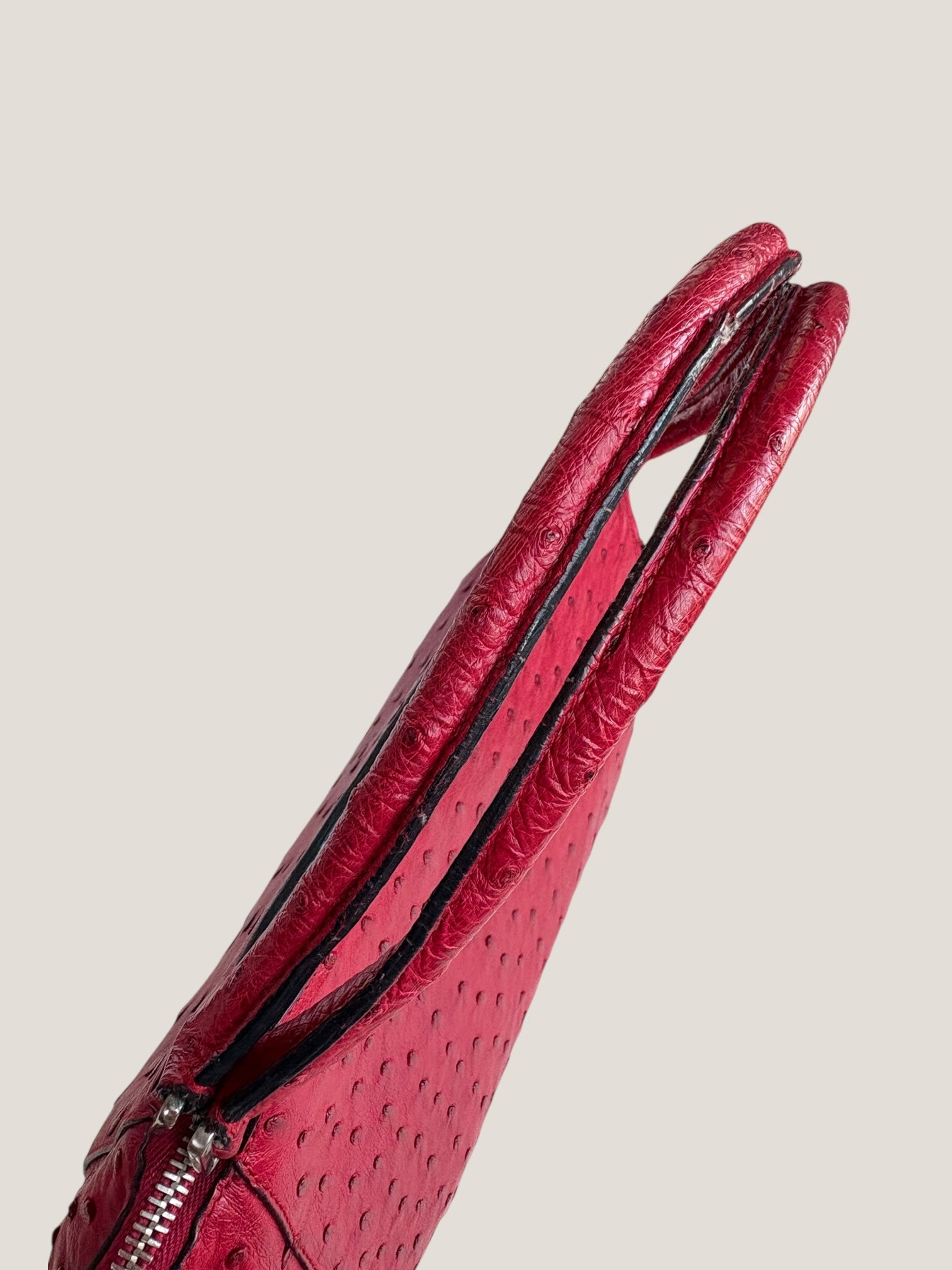 PRADA Borsa in pelle di struzzo rosso