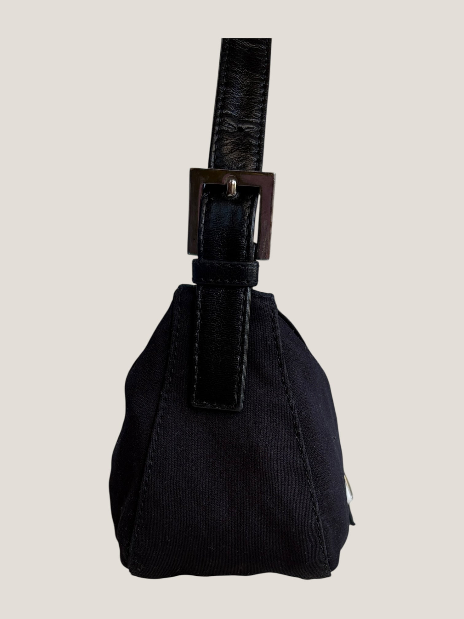 Fendi Baguette Nera in Tessuto