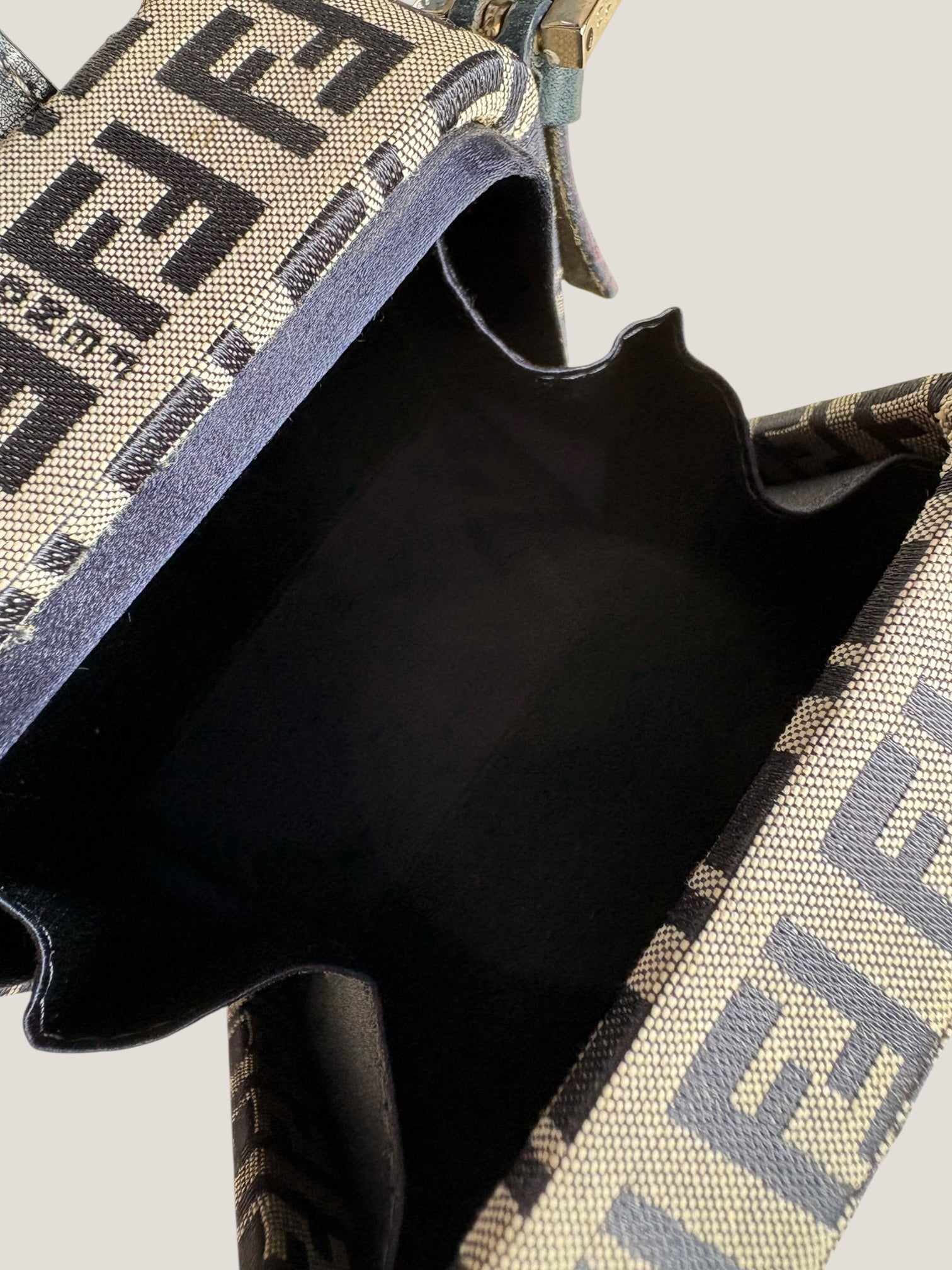Fendi Mini Baguette Zucchino Blu/Grigio