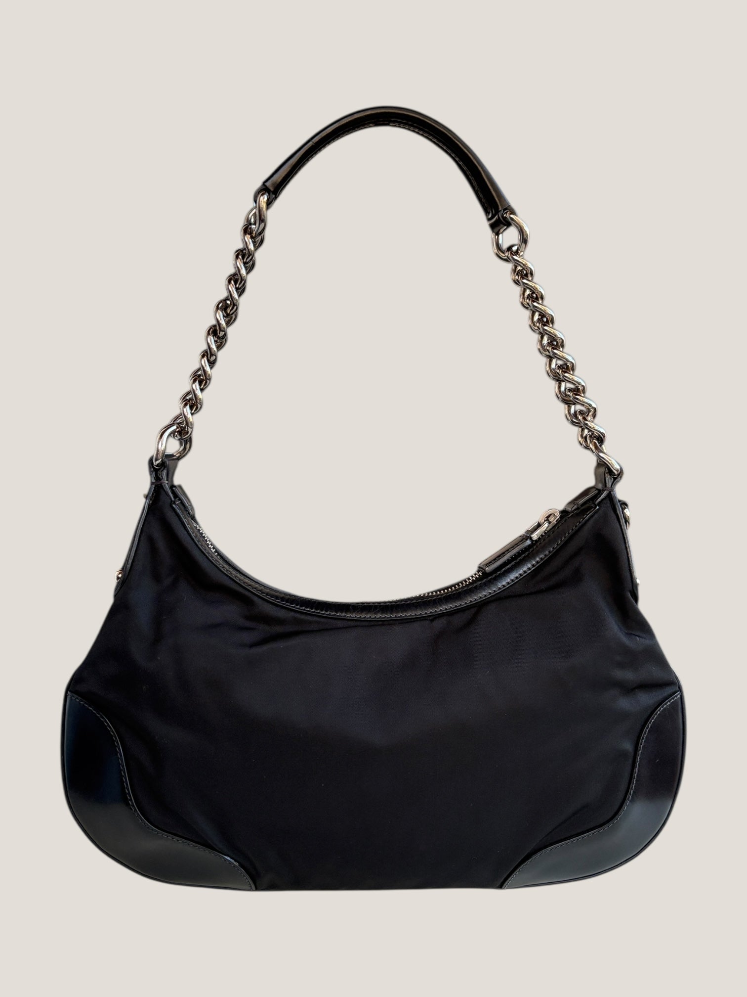 Prada Pochette Chain Nylon Nero