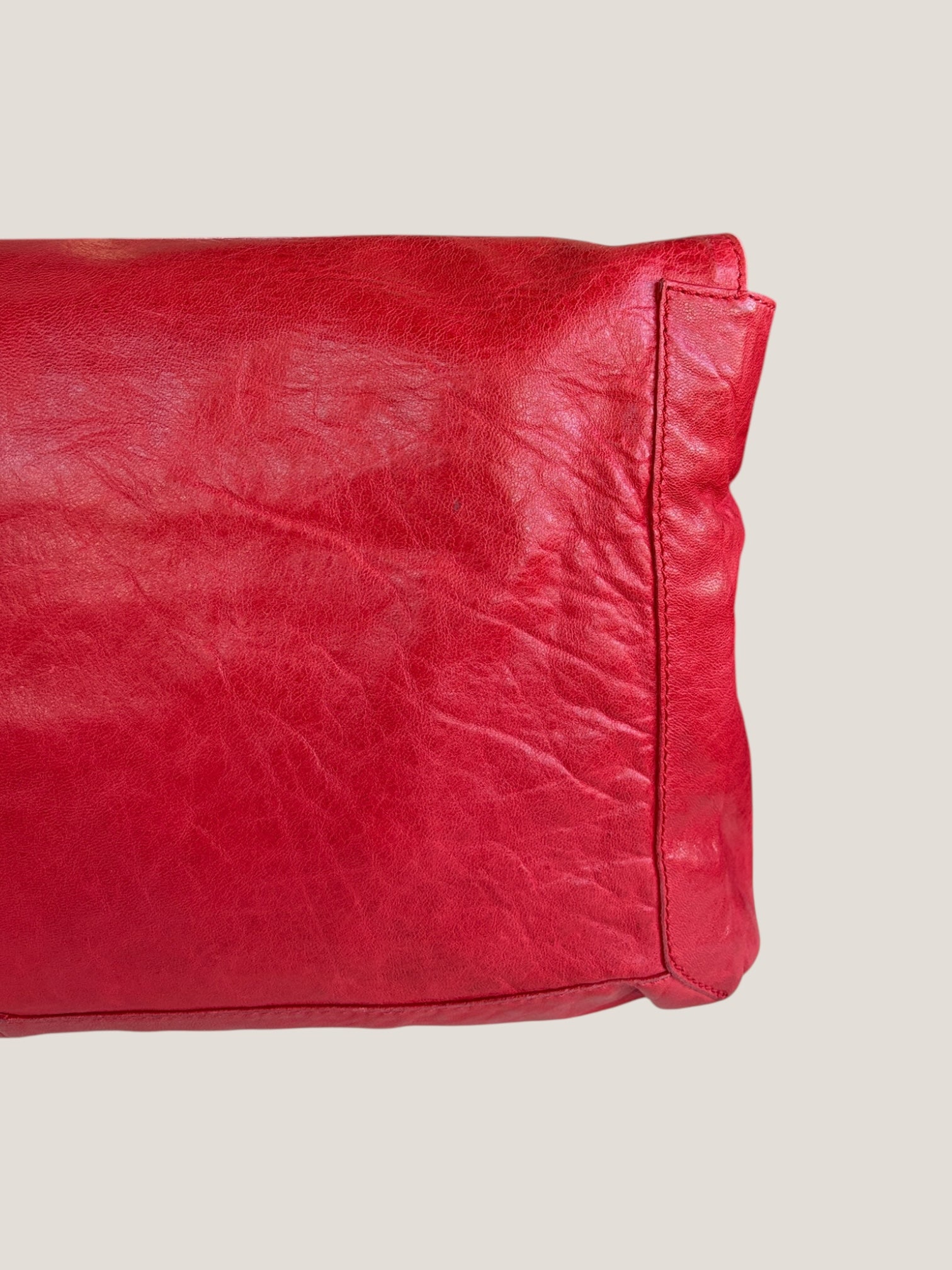 Fendi Baguette in pelle rossa intrecciata