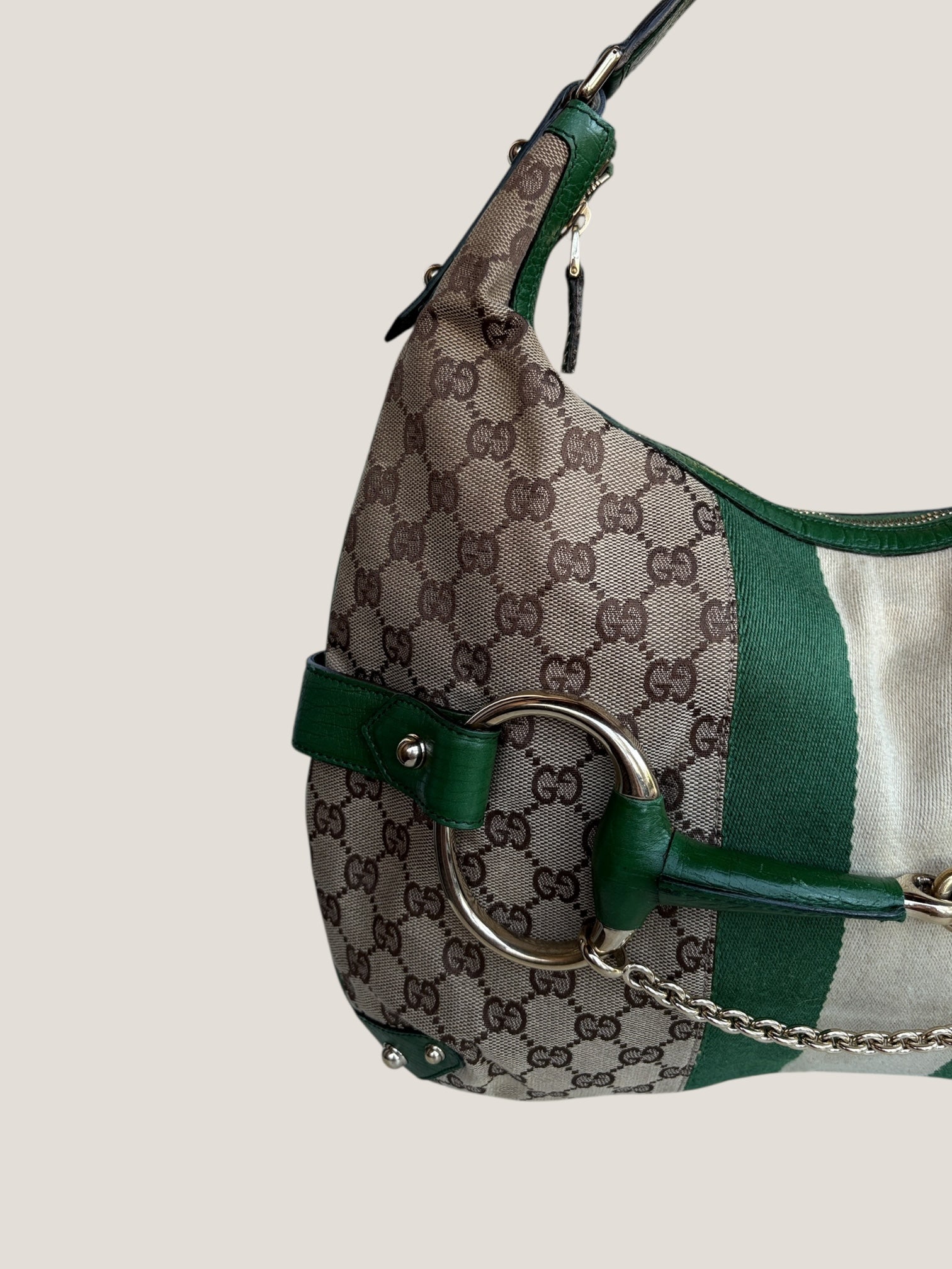 Gucci Horsebit Hobo GG Canvas Verde