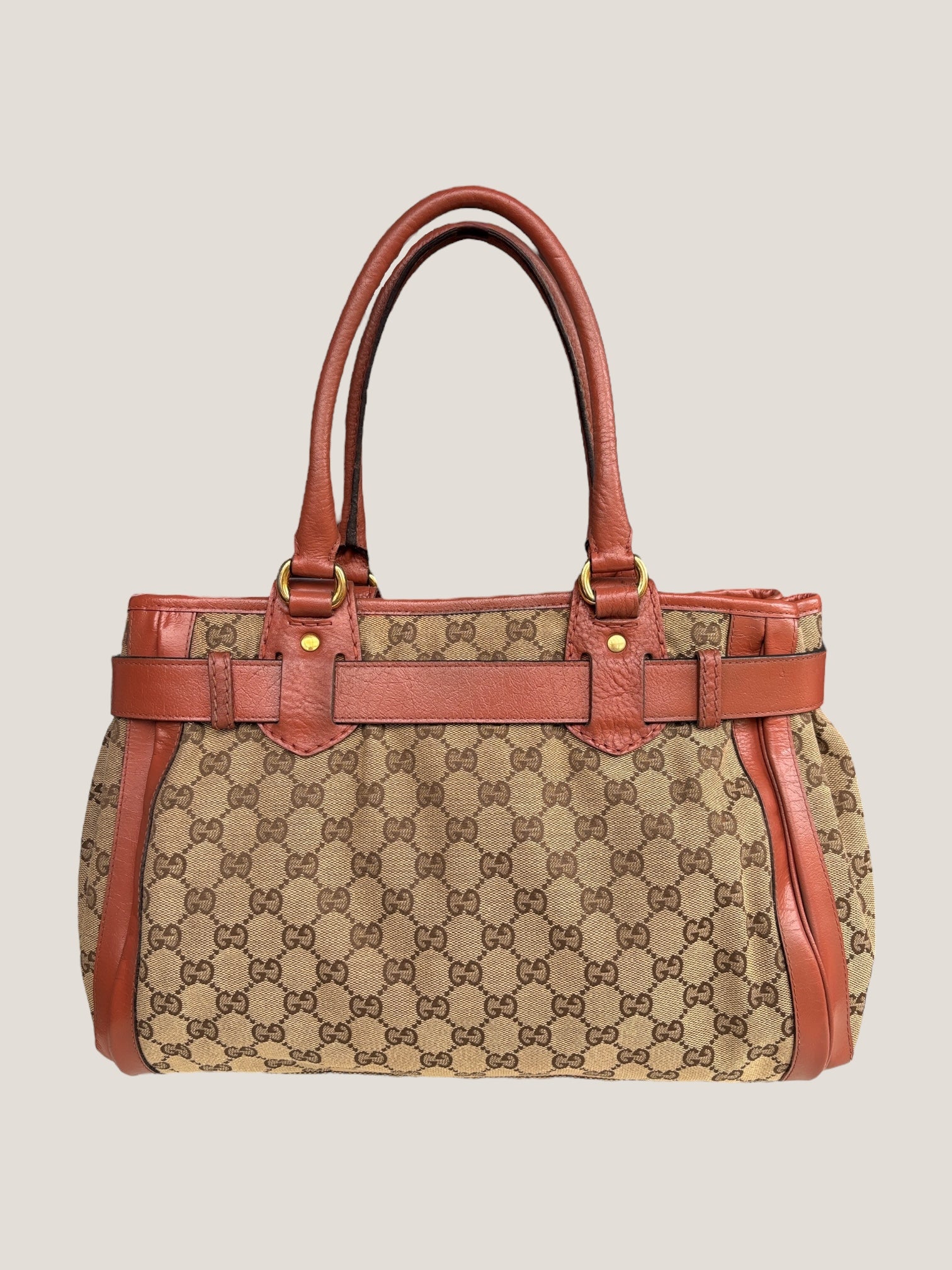 Gucci GG Canvas Tote Marrone Ruggine