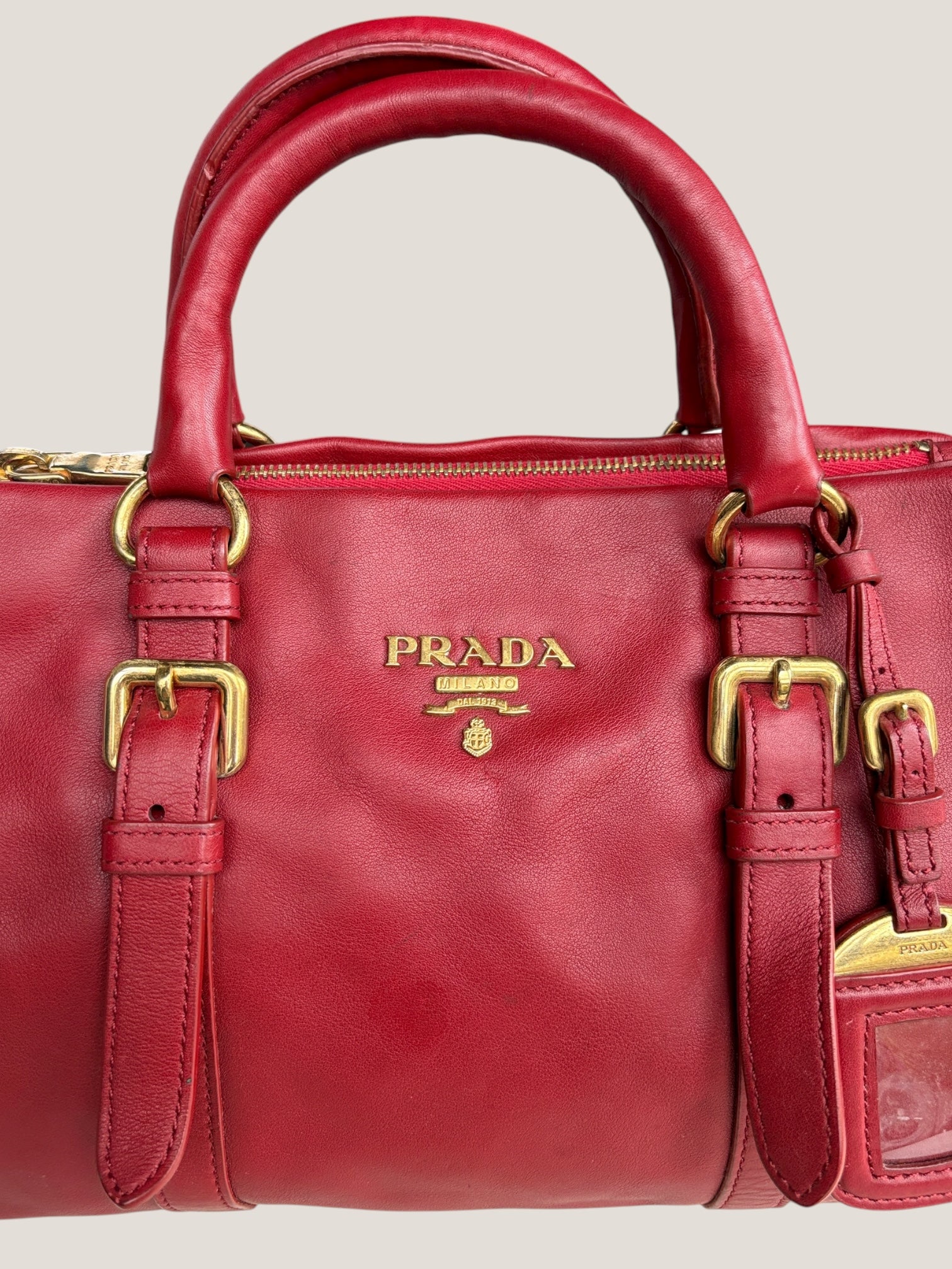 PRADA BOSTON IN PELLE ROSSA