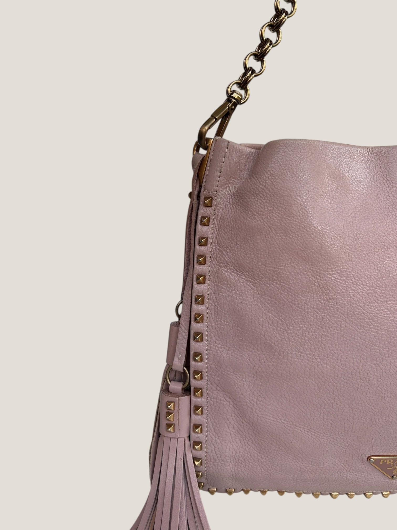 PRADA Studded Hobo Bag