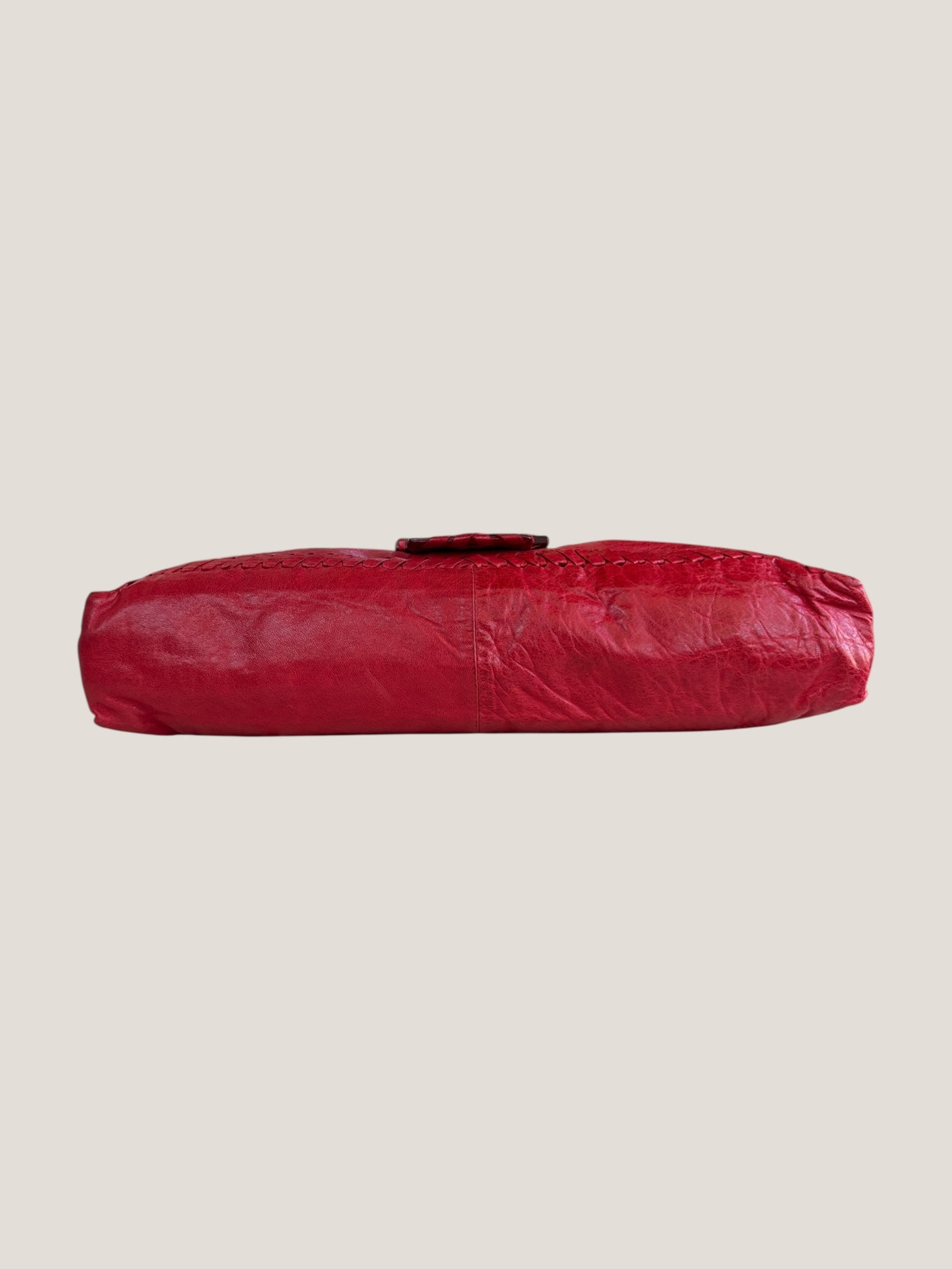 Fendi Baguette in pelle rossa intrecciata