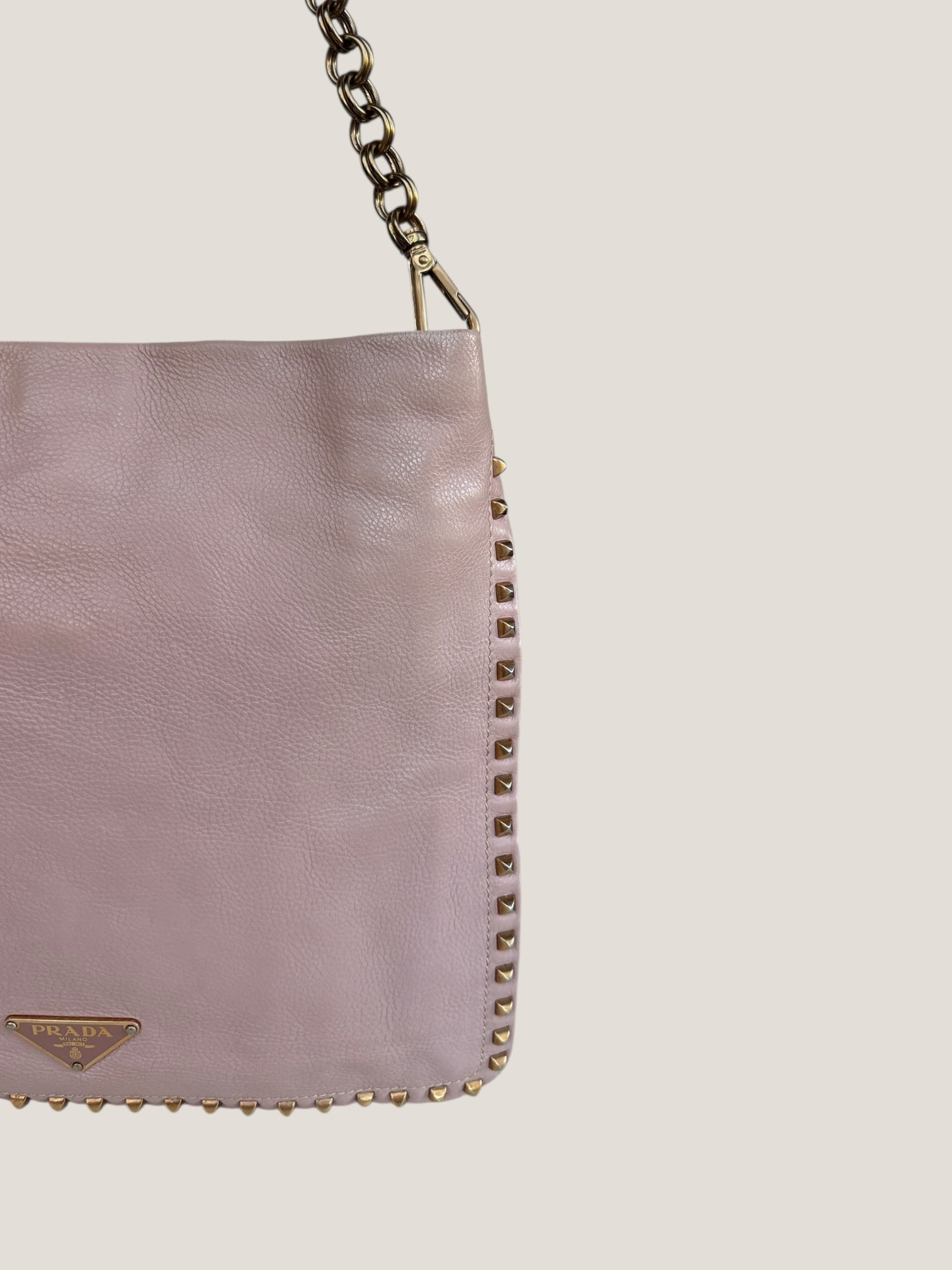 PRADA Studded Hobo Bag