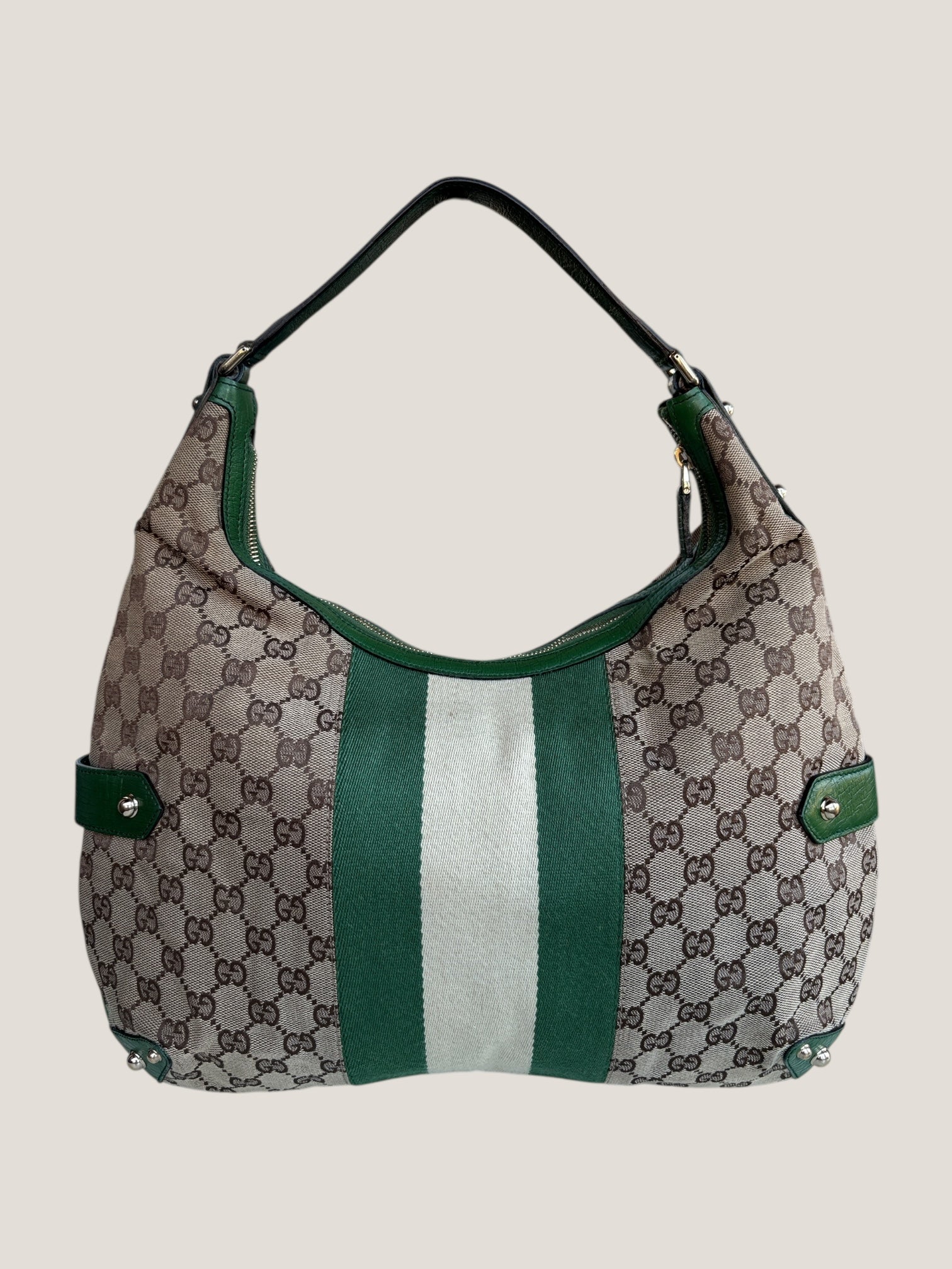 Gucci Horsebit Hobo GG Canvas Verde
