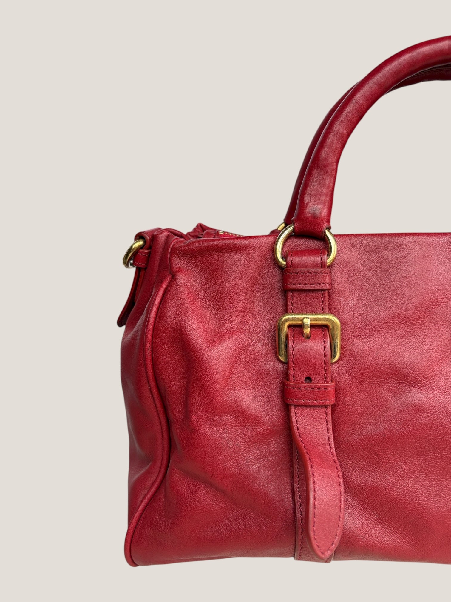 PRADA BOSTON IN PELLE ROSSA