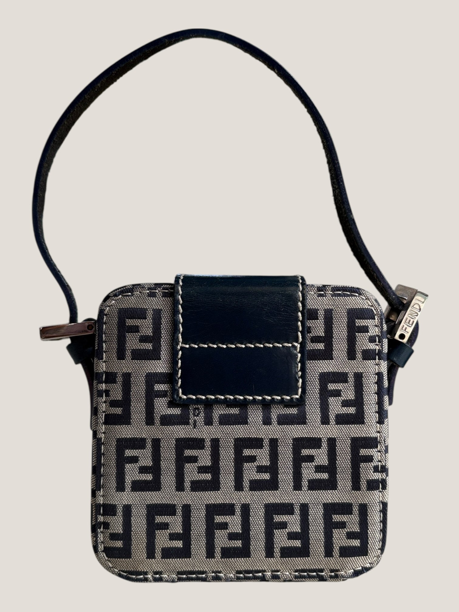 Fendi Mini Baguette Zucchino Blu/Grigio