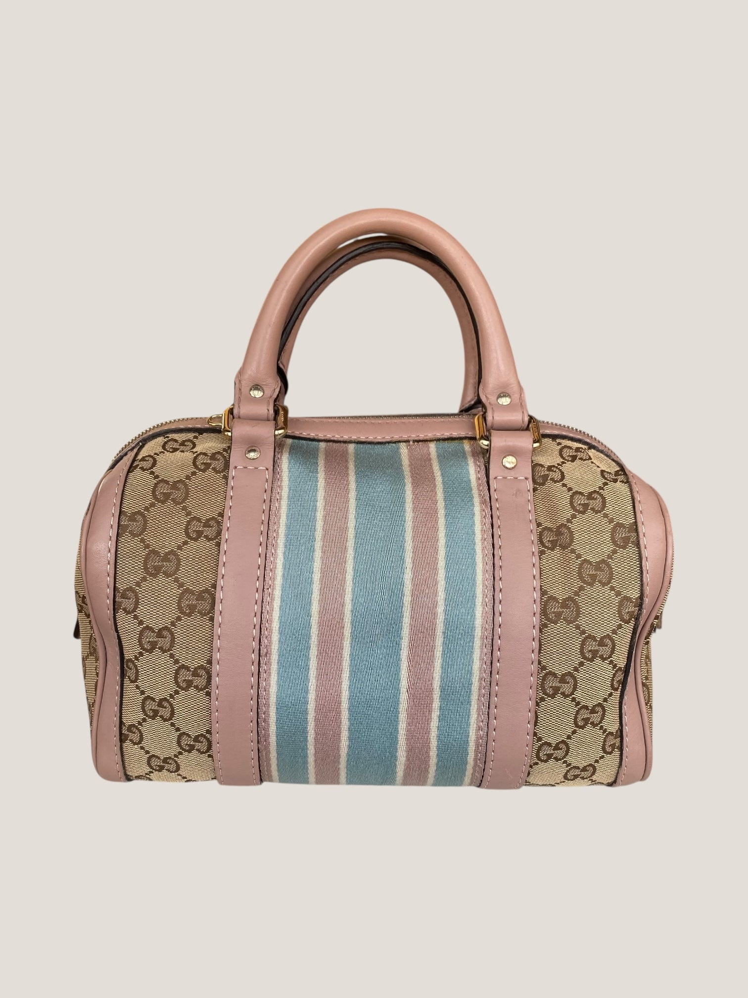 Gucci Bauletto Mini in canvas GG e righe pastello