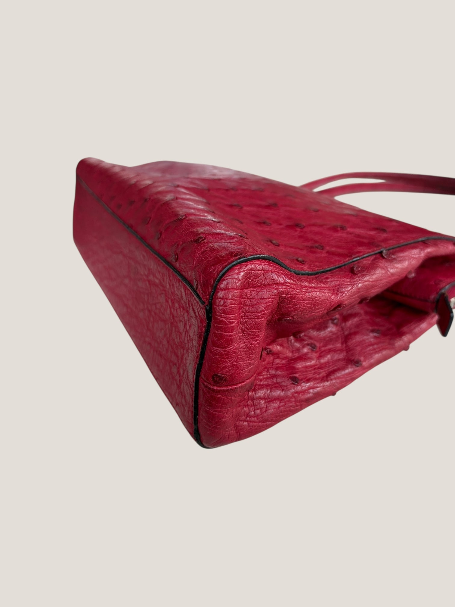 PRADA Borsa in pelle di struzzo rosso