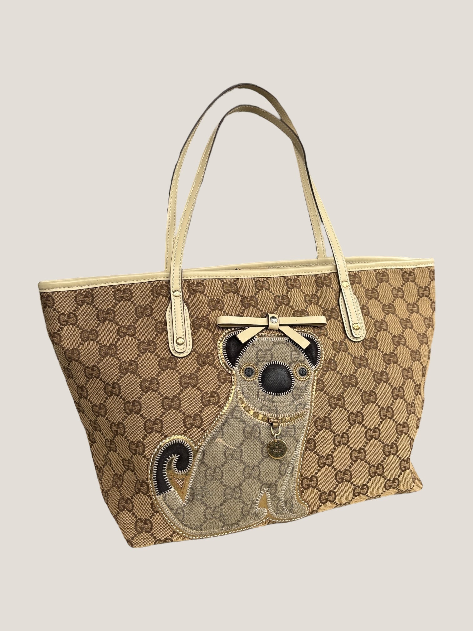 GUCCI GG CANVAS TOTE “DOG PATCH”