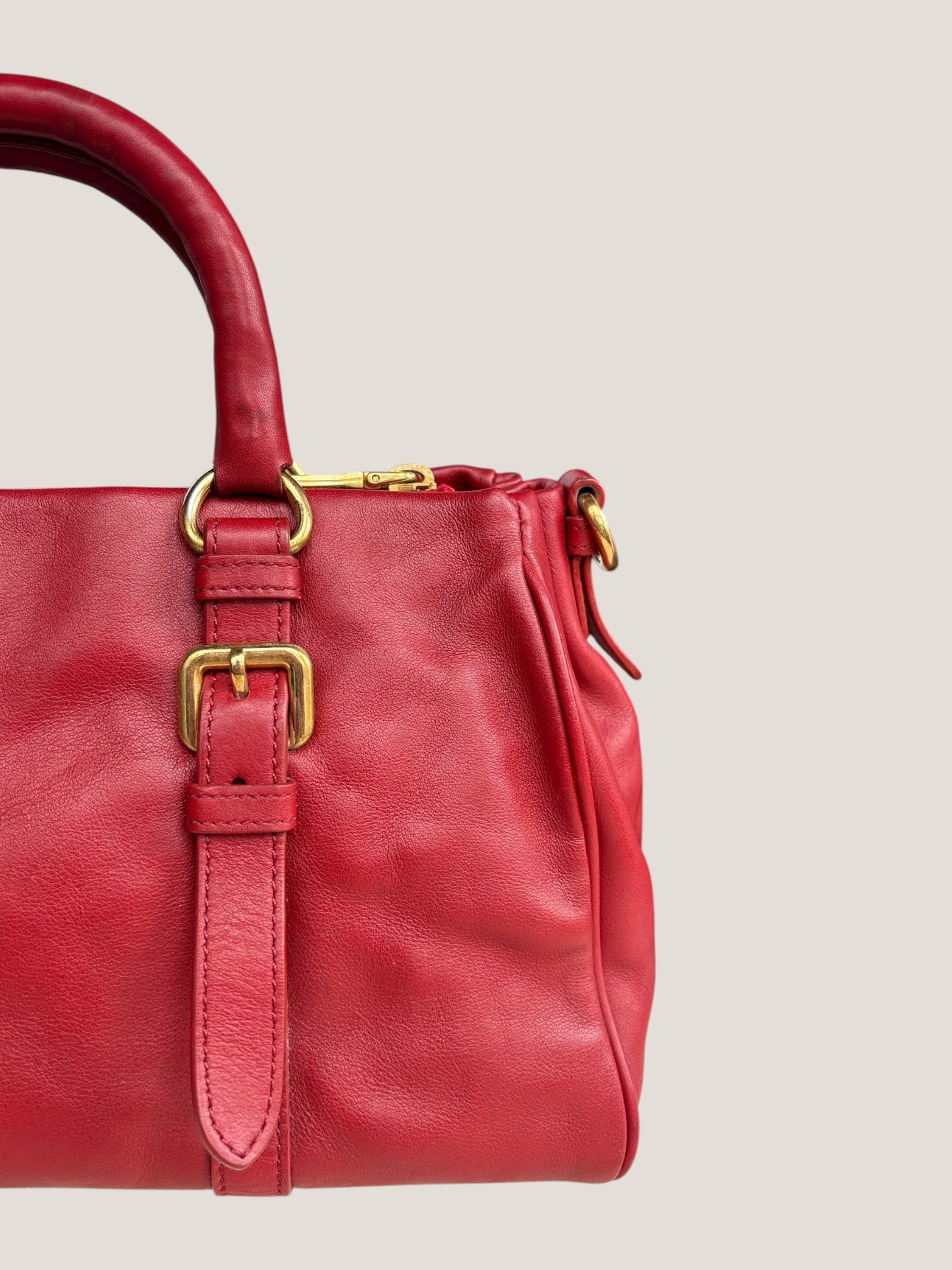 PRADA BOSTON IN PELLE ROSSA