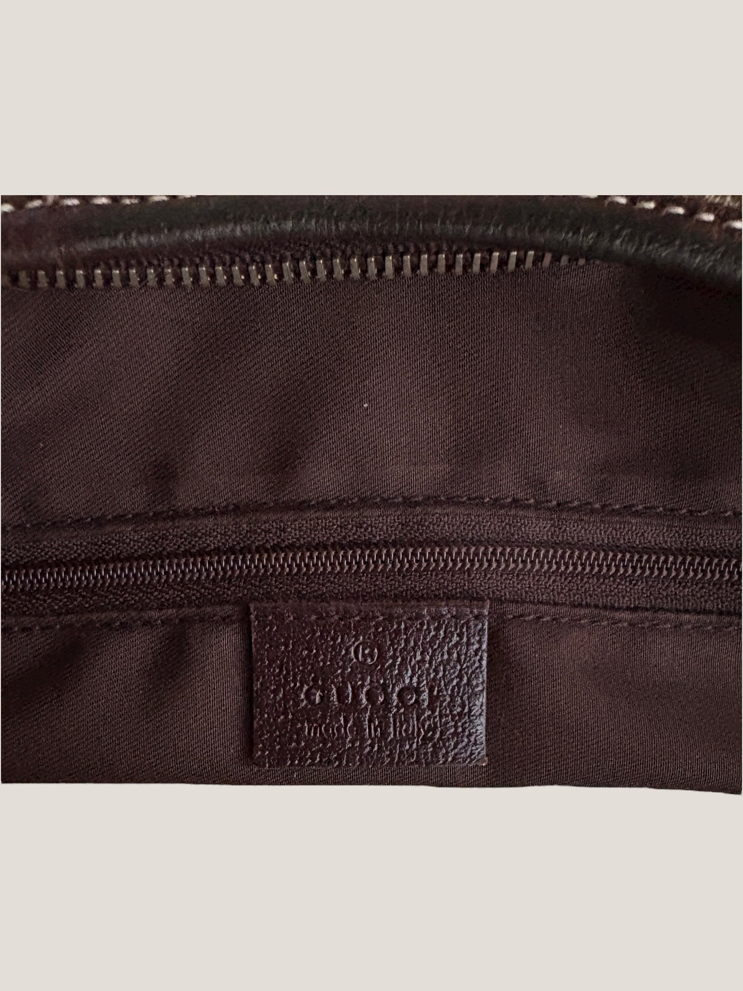 GUCCI Hobo D Ring GG Canvas Marrone