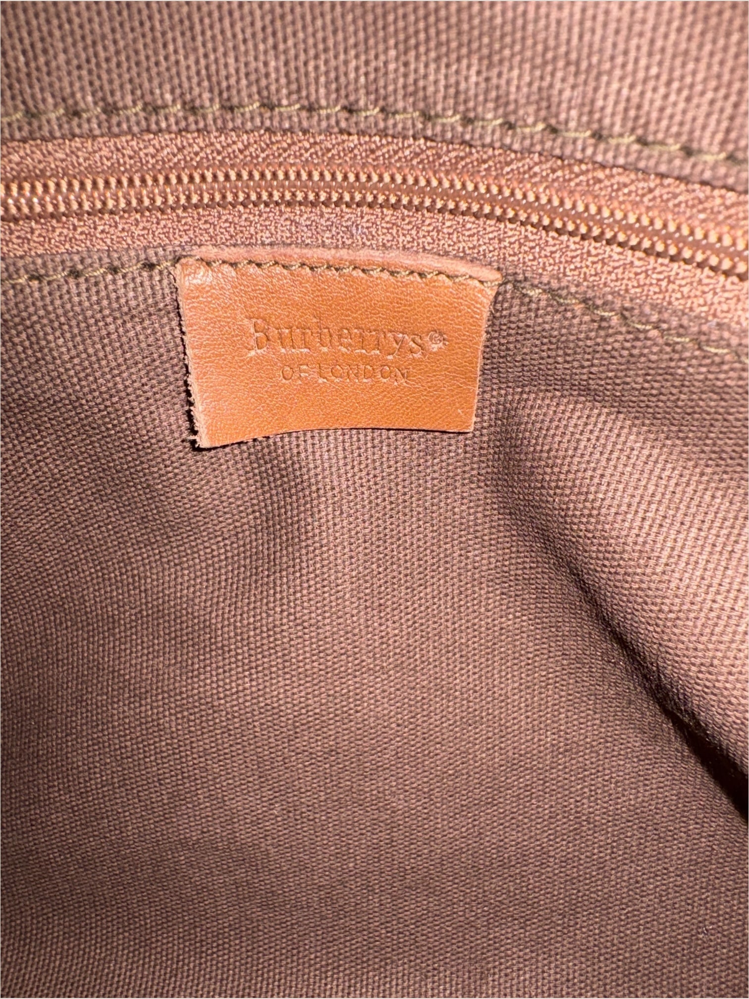 Burberrys mini Boston vintage in tela check e pelle marrone