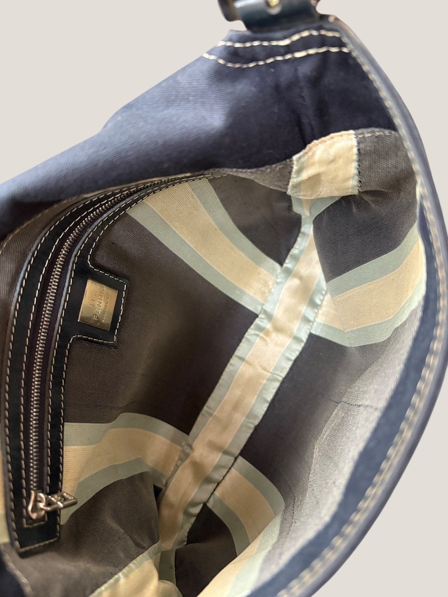 Fendi Baguette in tessuto blu