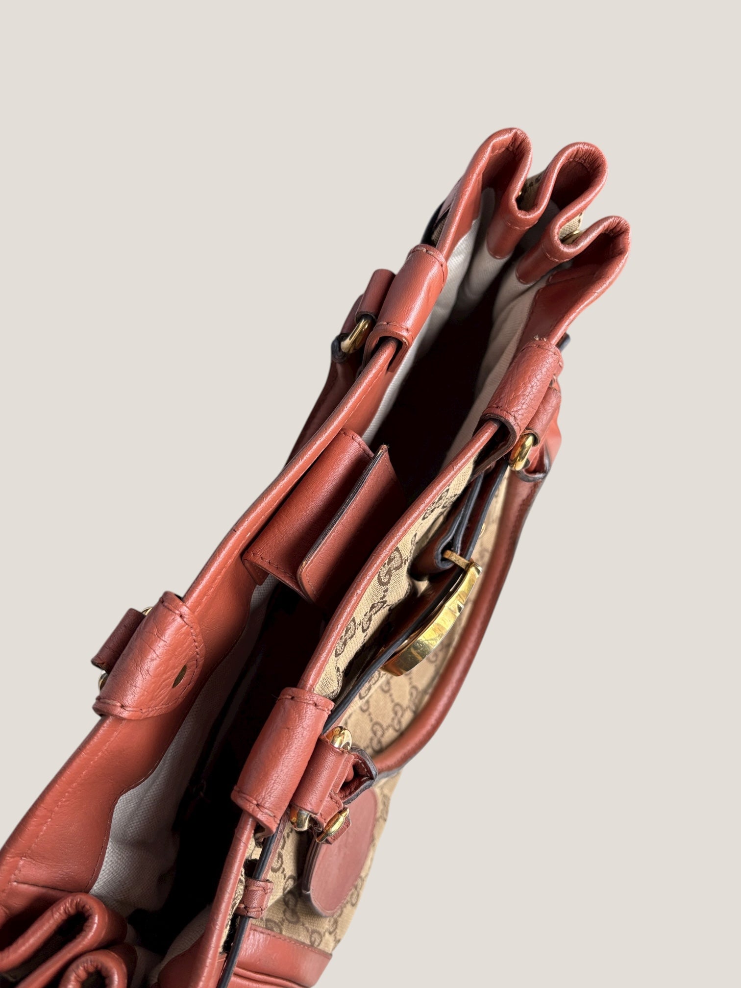 Gucci GG Canvas Tote Marrone Ruggine