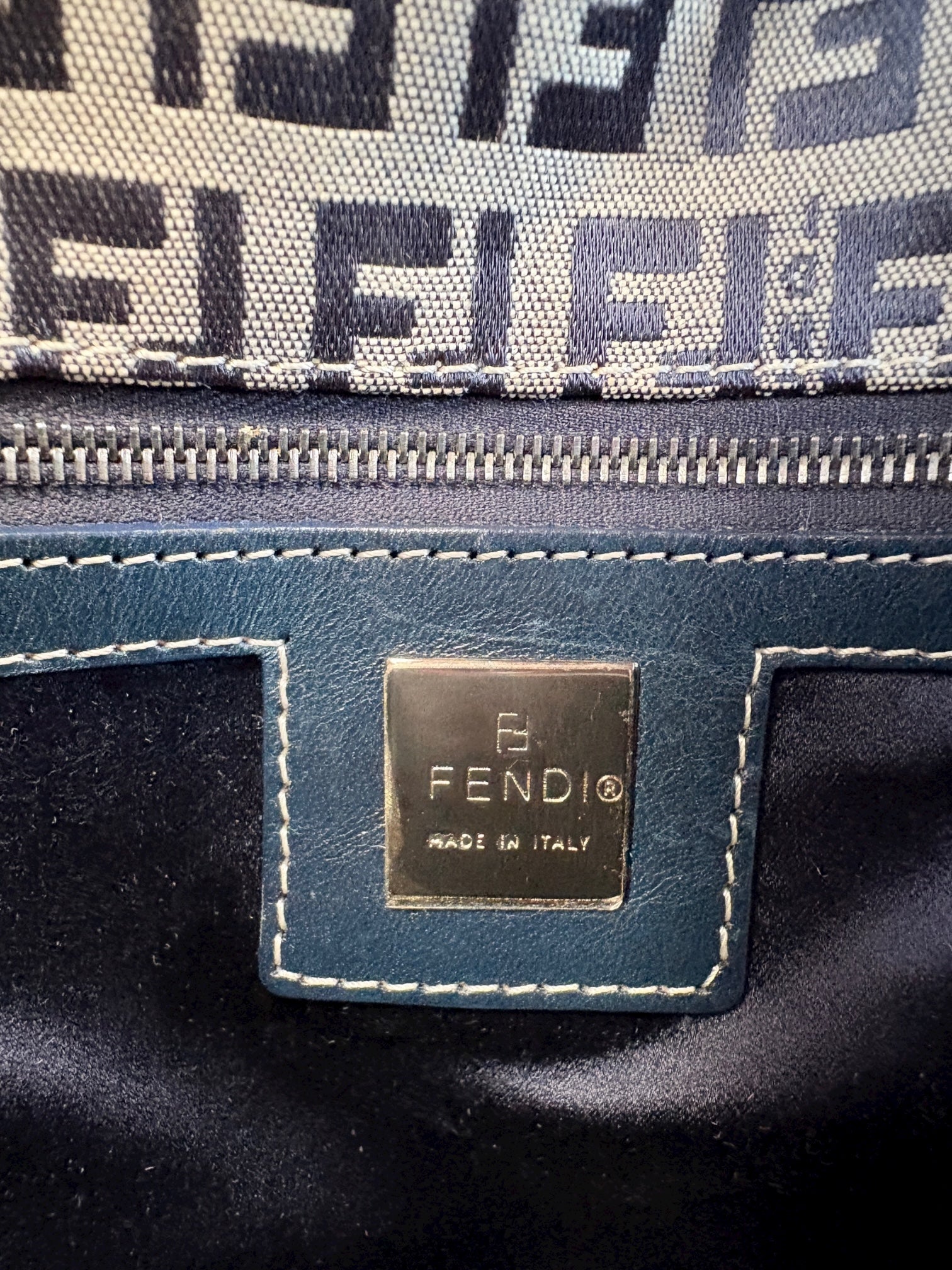 Fendi Baguette Blue Zucchino