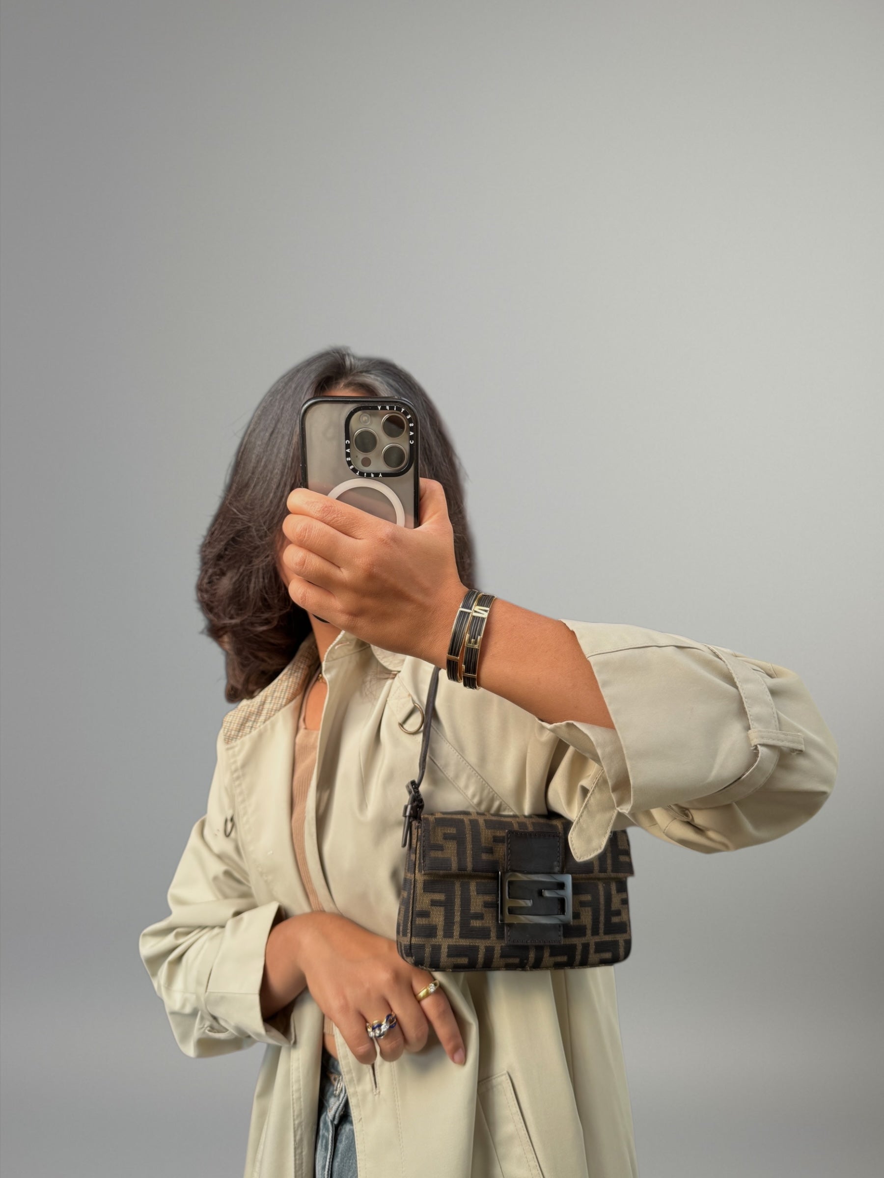 Fendi Baguette Mini Monogram Zucca