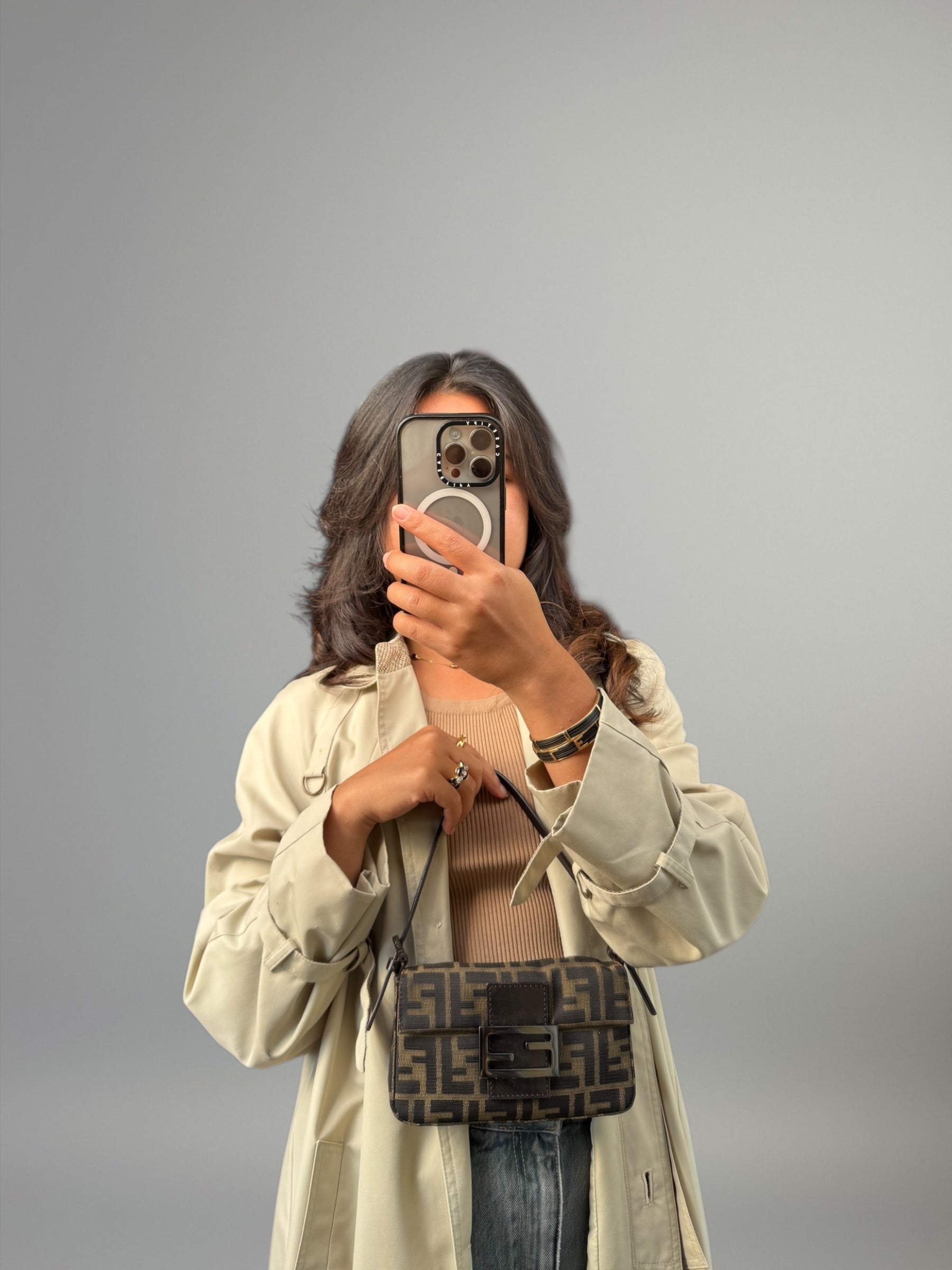 Fendi Baguette Mini Monogram Zucca