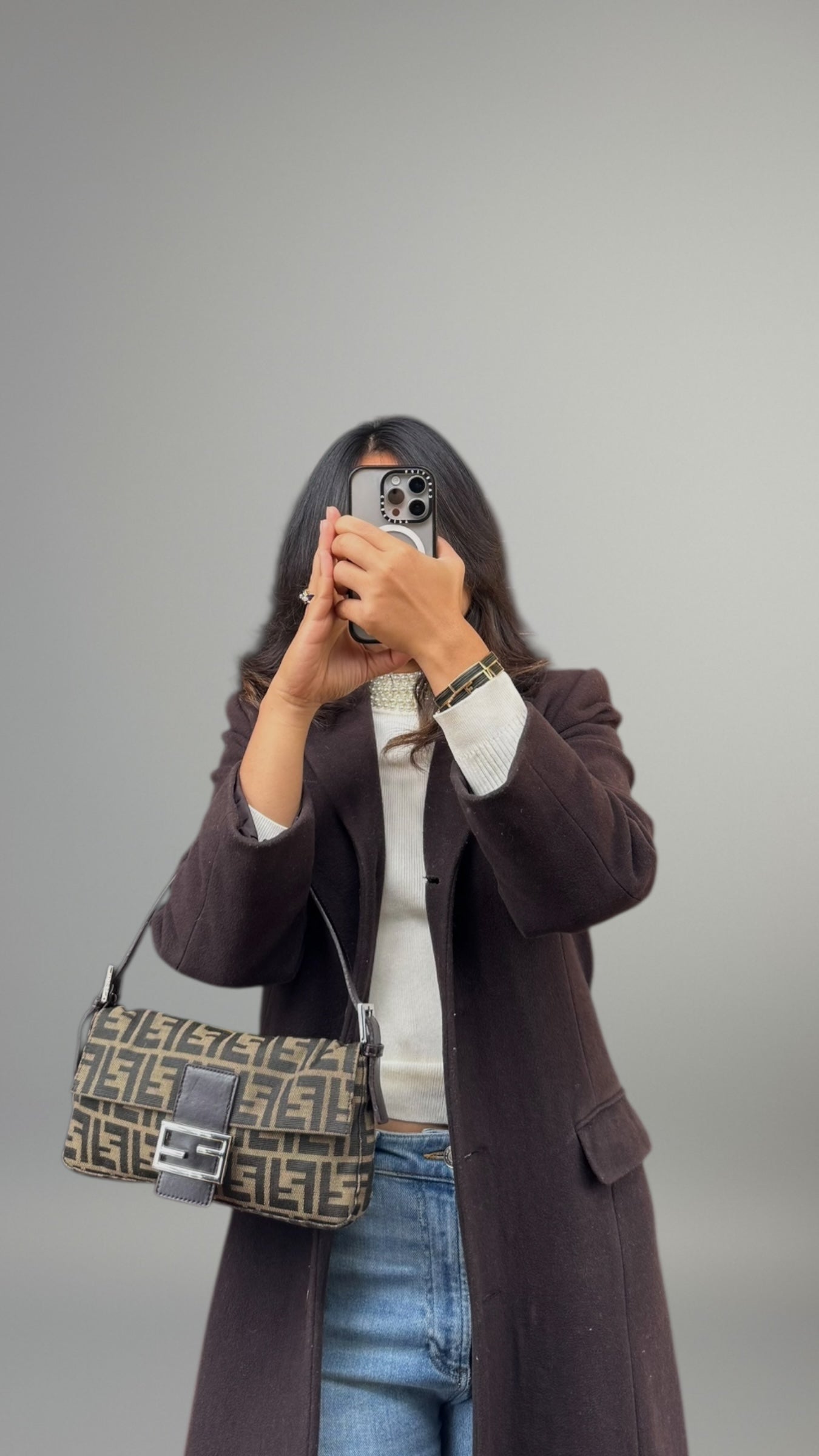 Fendi Baguette Monogram Zucca Marrone