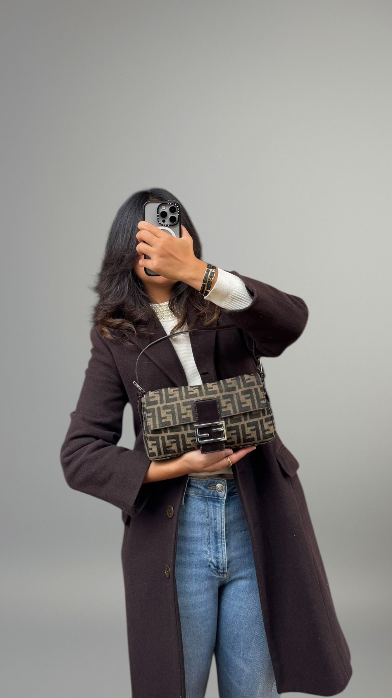 Fendi Baguette Monogram Zucca Marrone