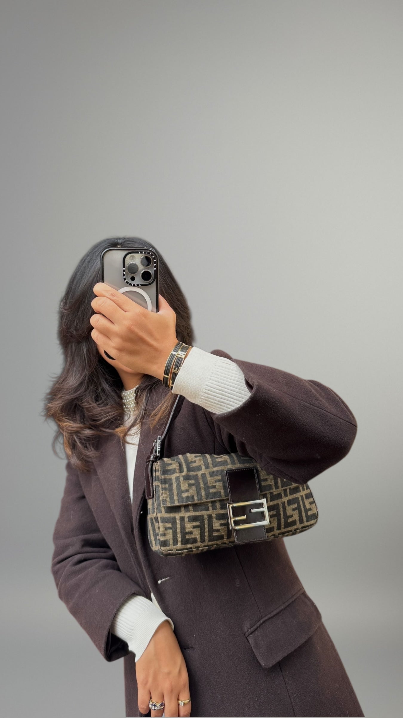 Fendi Baguette Monogram Zucca Marrone