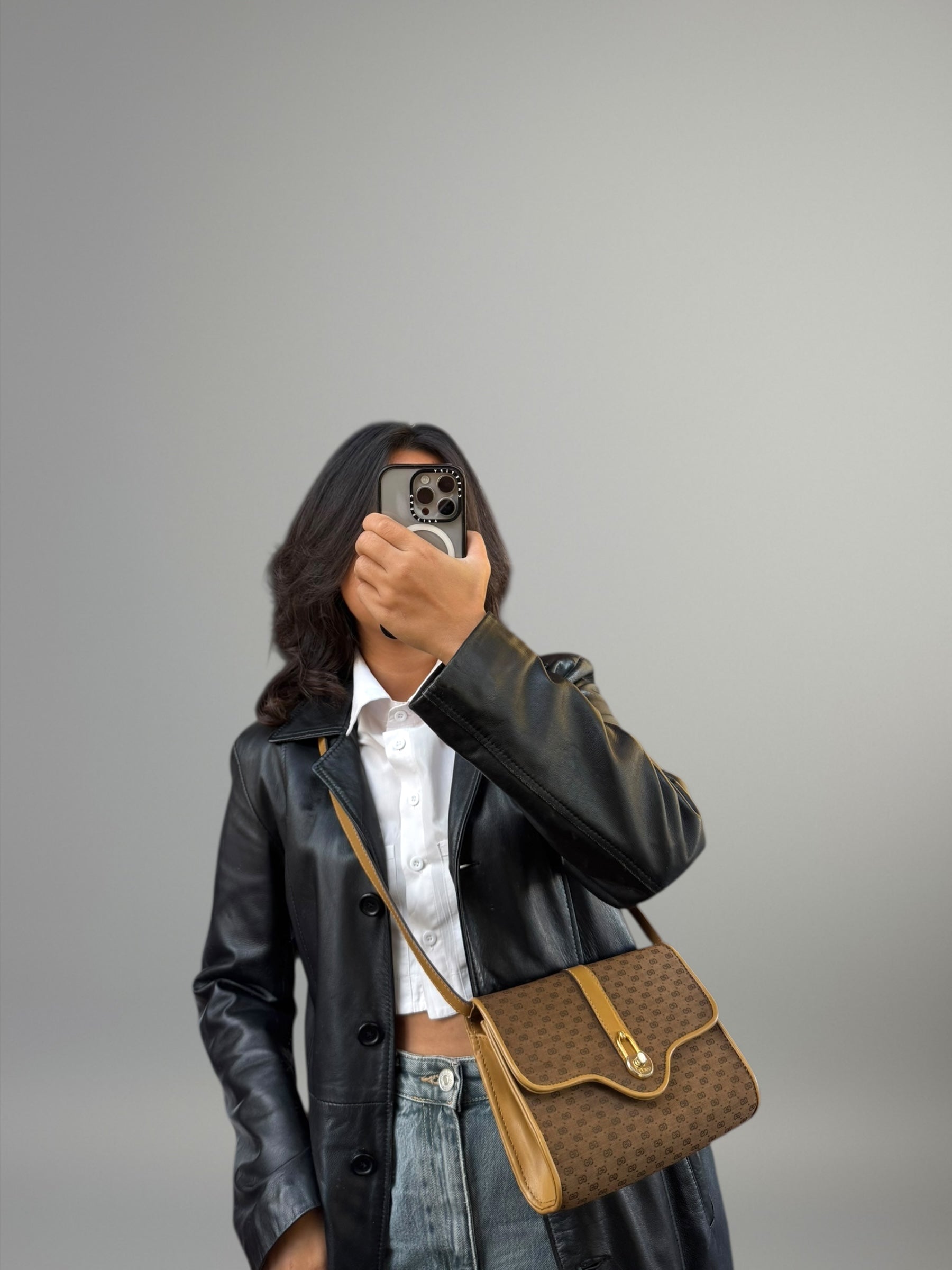 Gucci GG Canvas Miele Shoulder Bag