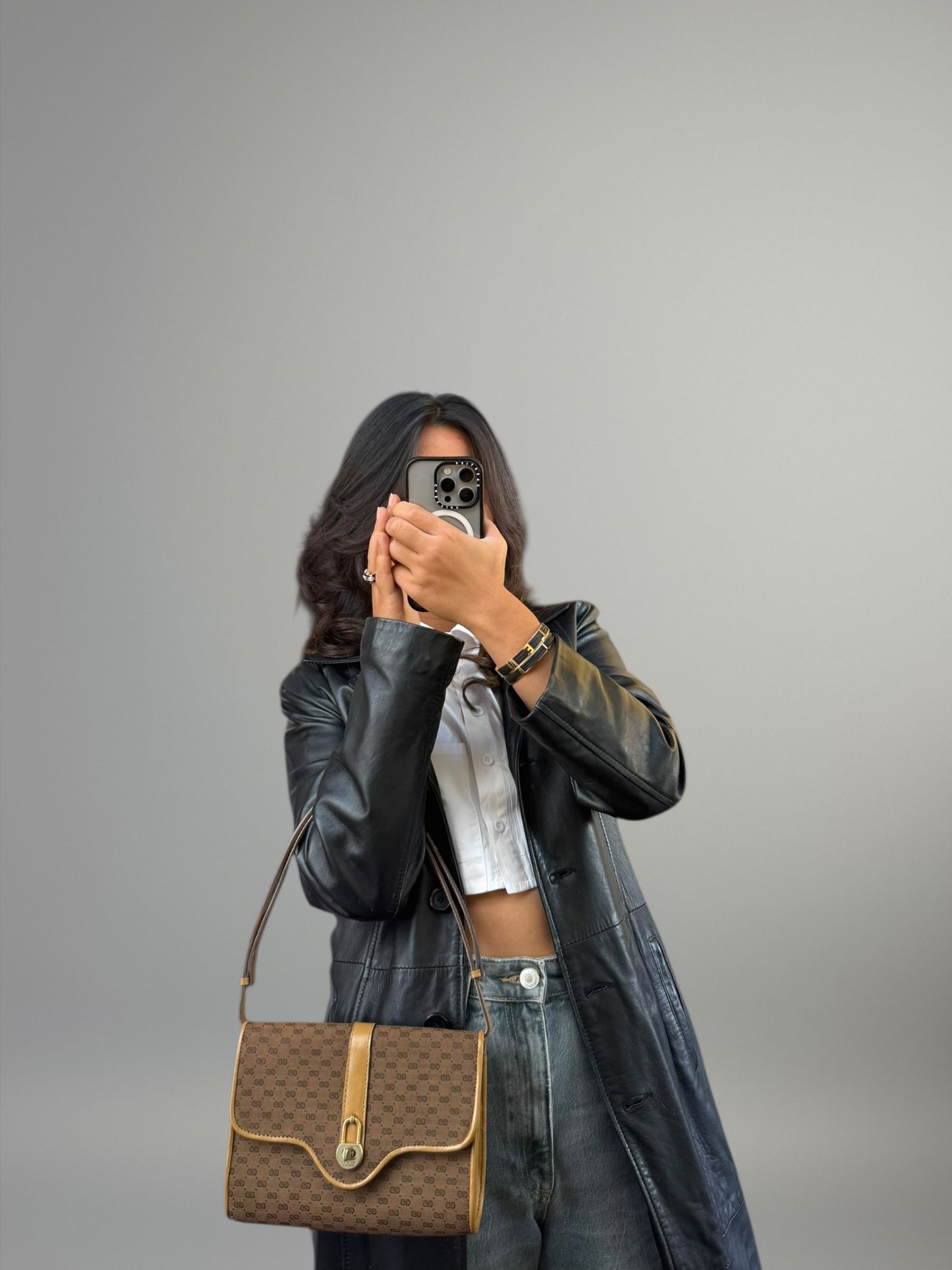 Gucci GG Canvas Miele Shoulder Bag