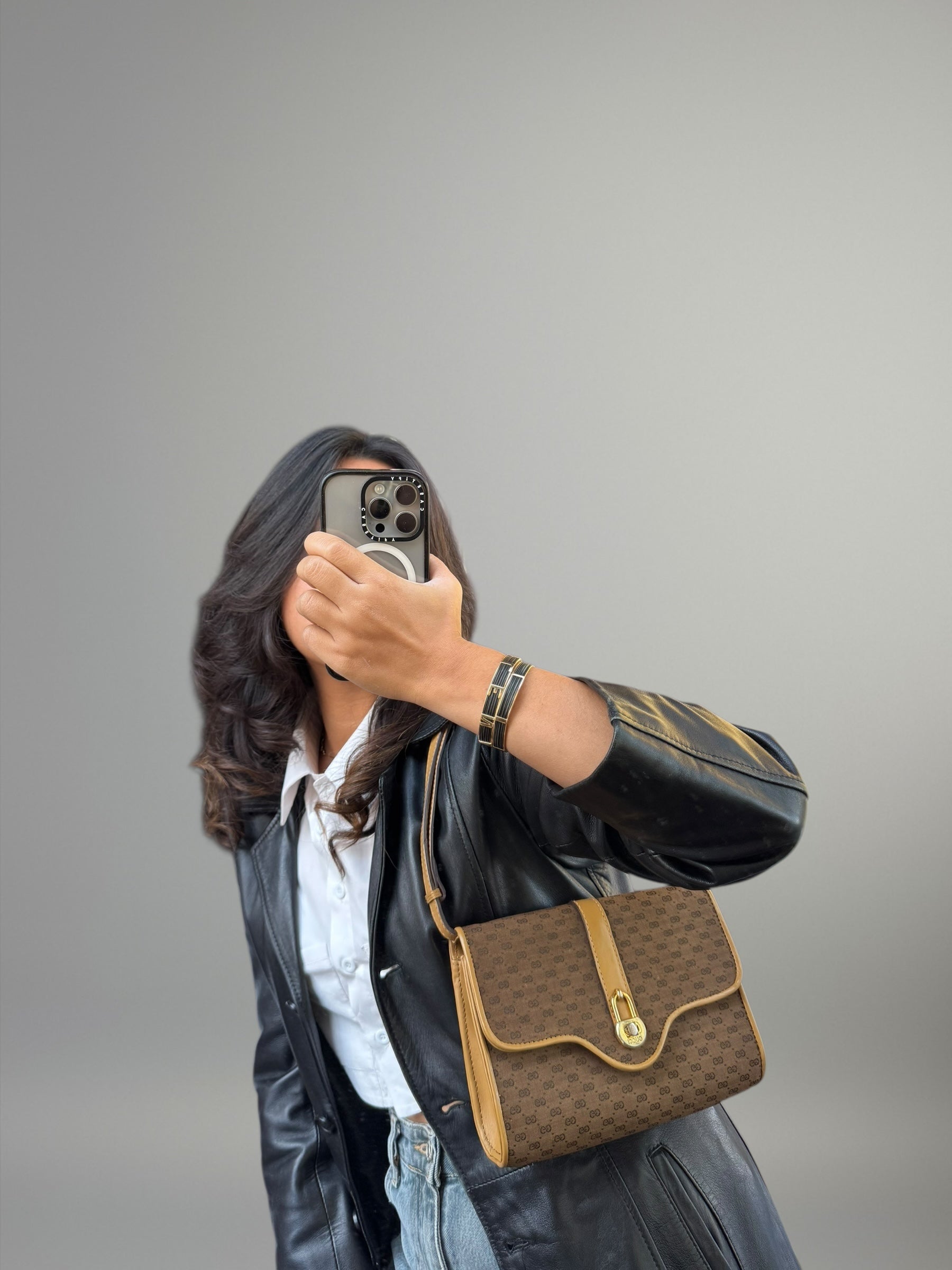 Gucci GG Canvas Miele Shoulder Bag