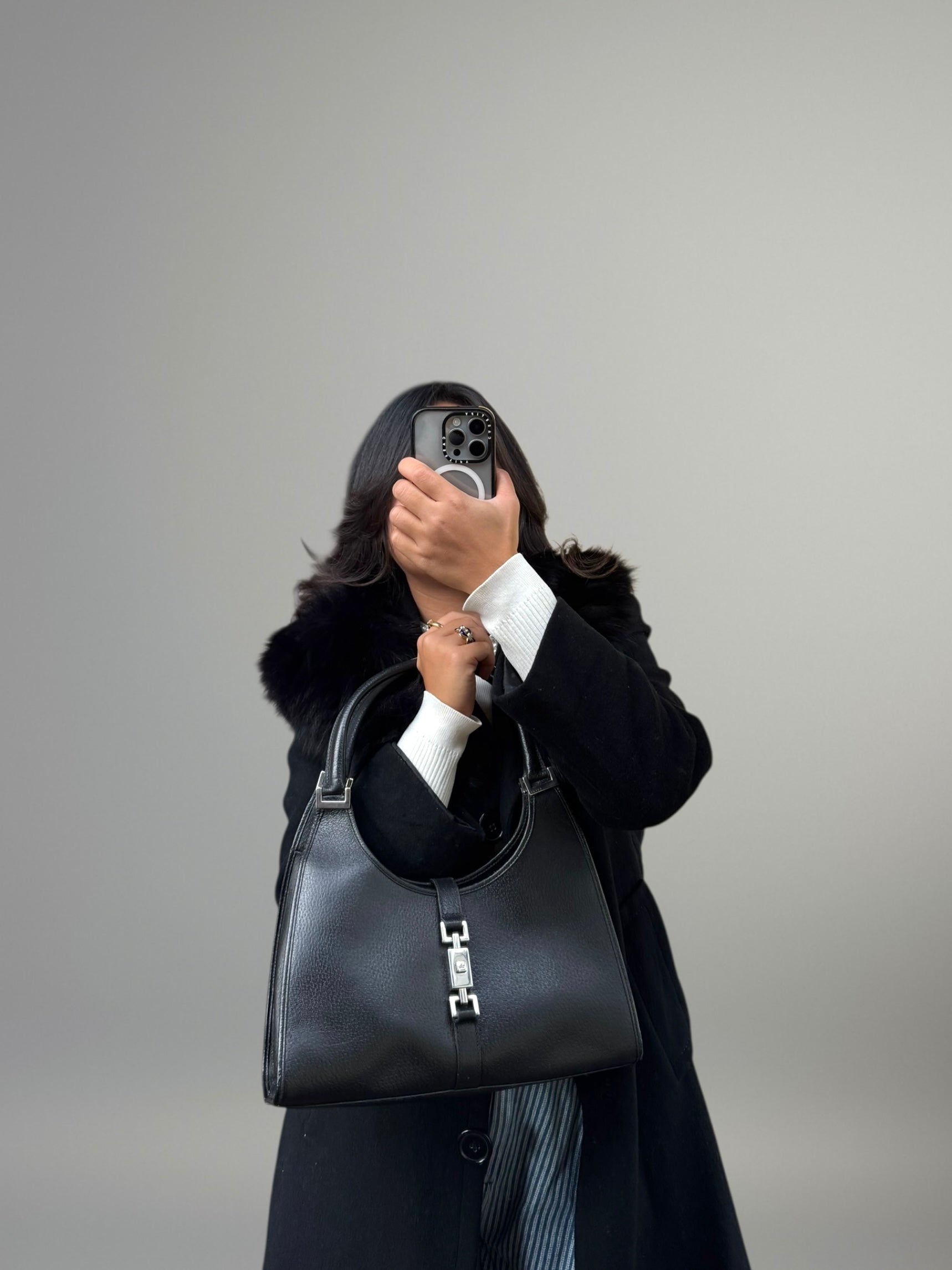 Gucci Jackie in pelle nera