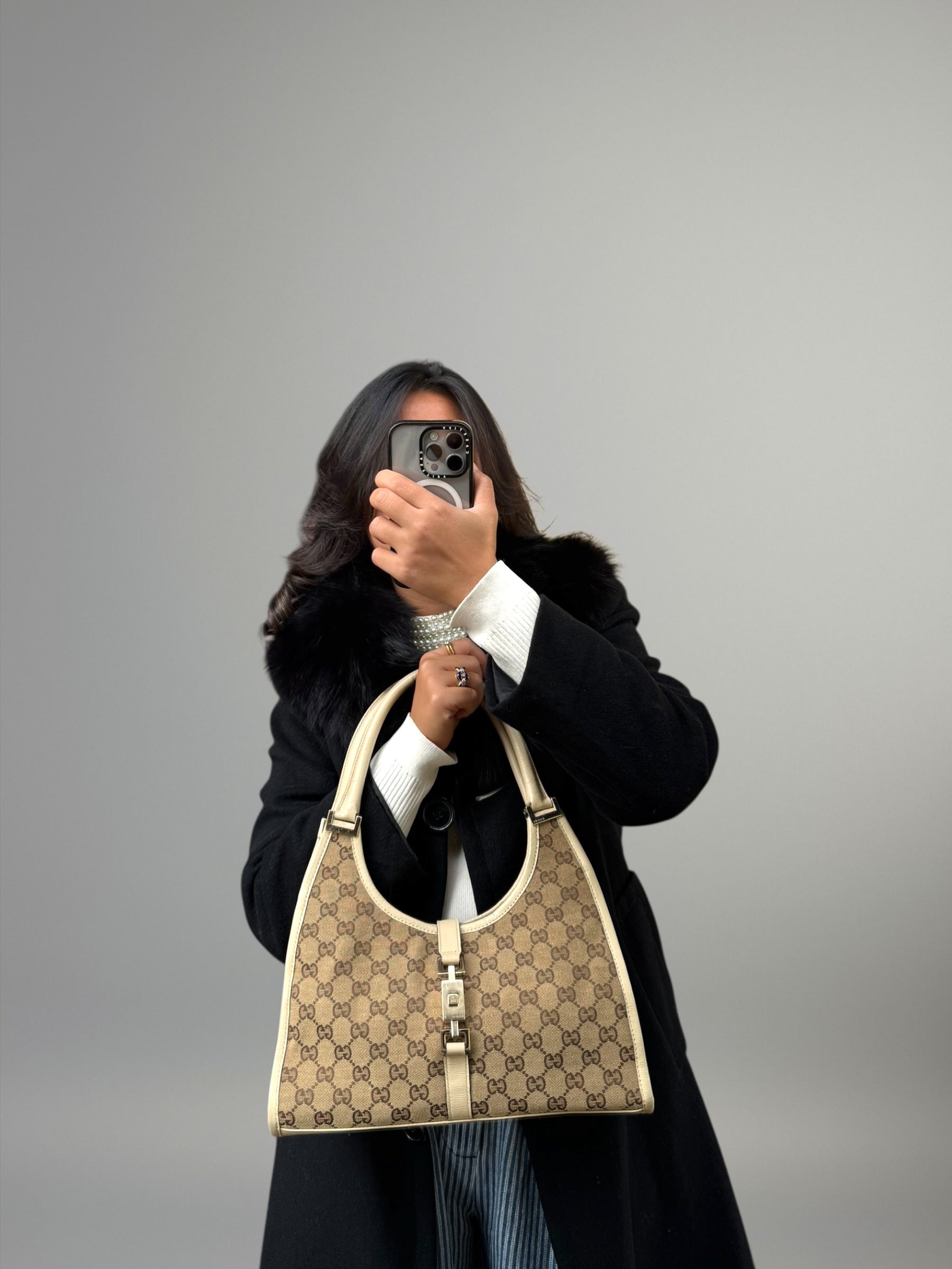 Gucci Shoulder Bag GG Monogram Beige