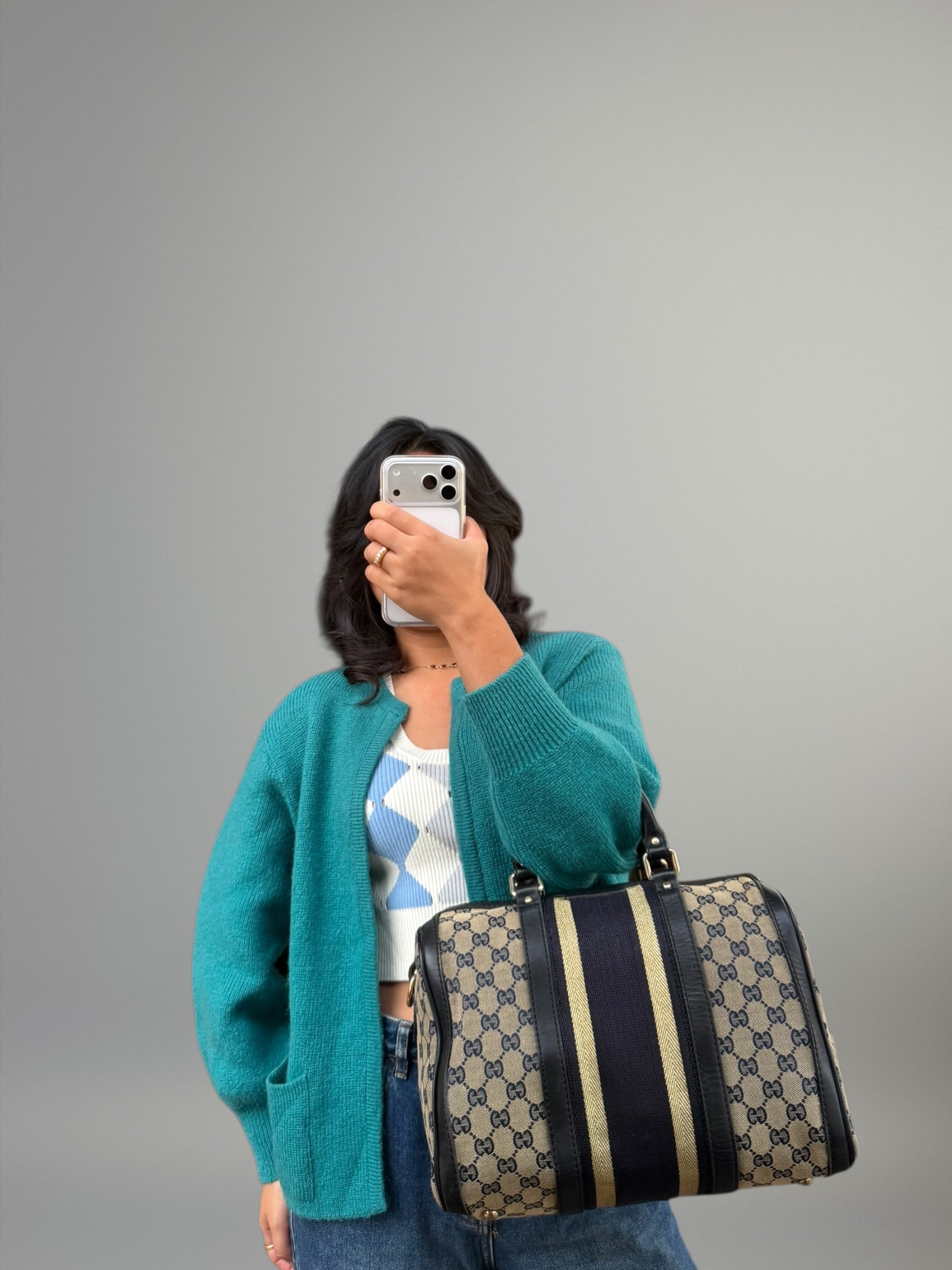 Gucci Boston GG Canvas con Web