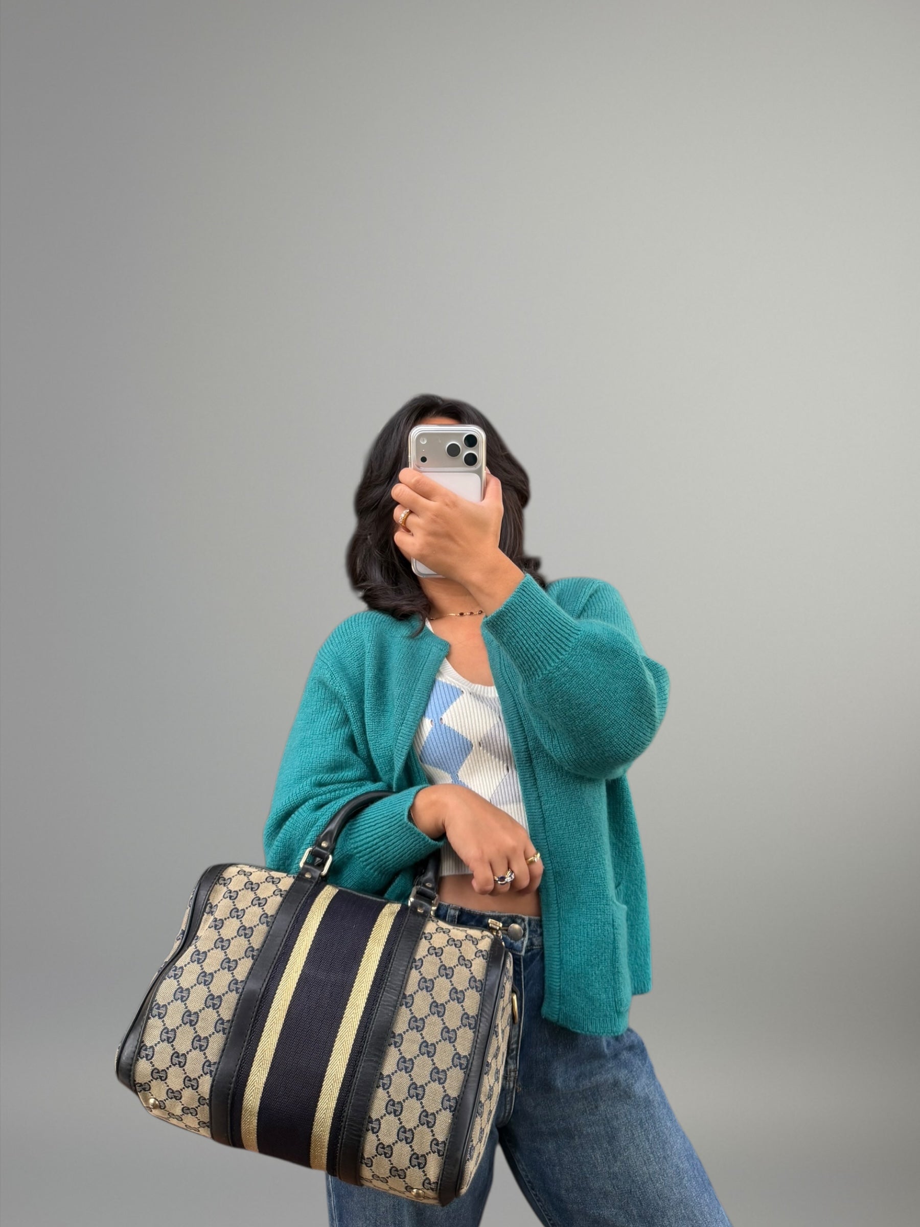 Gucci Boston GG Canvas con Web