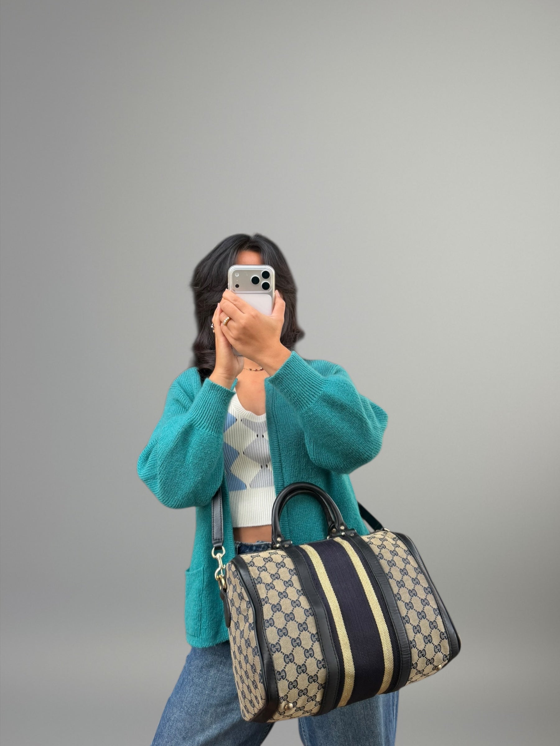 Gucci Boston GG Canvas con Web