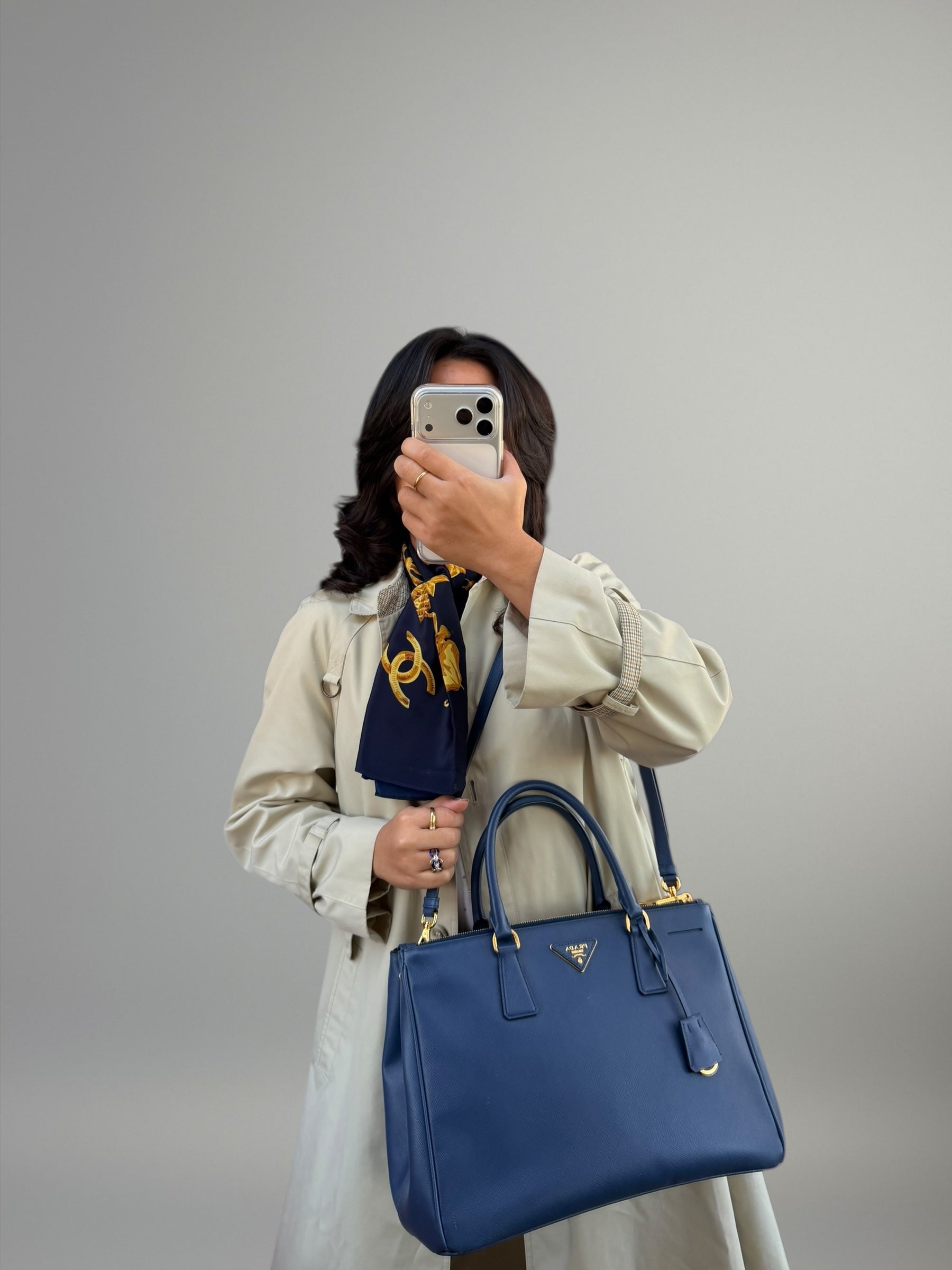 Prada Galleria Large Blu