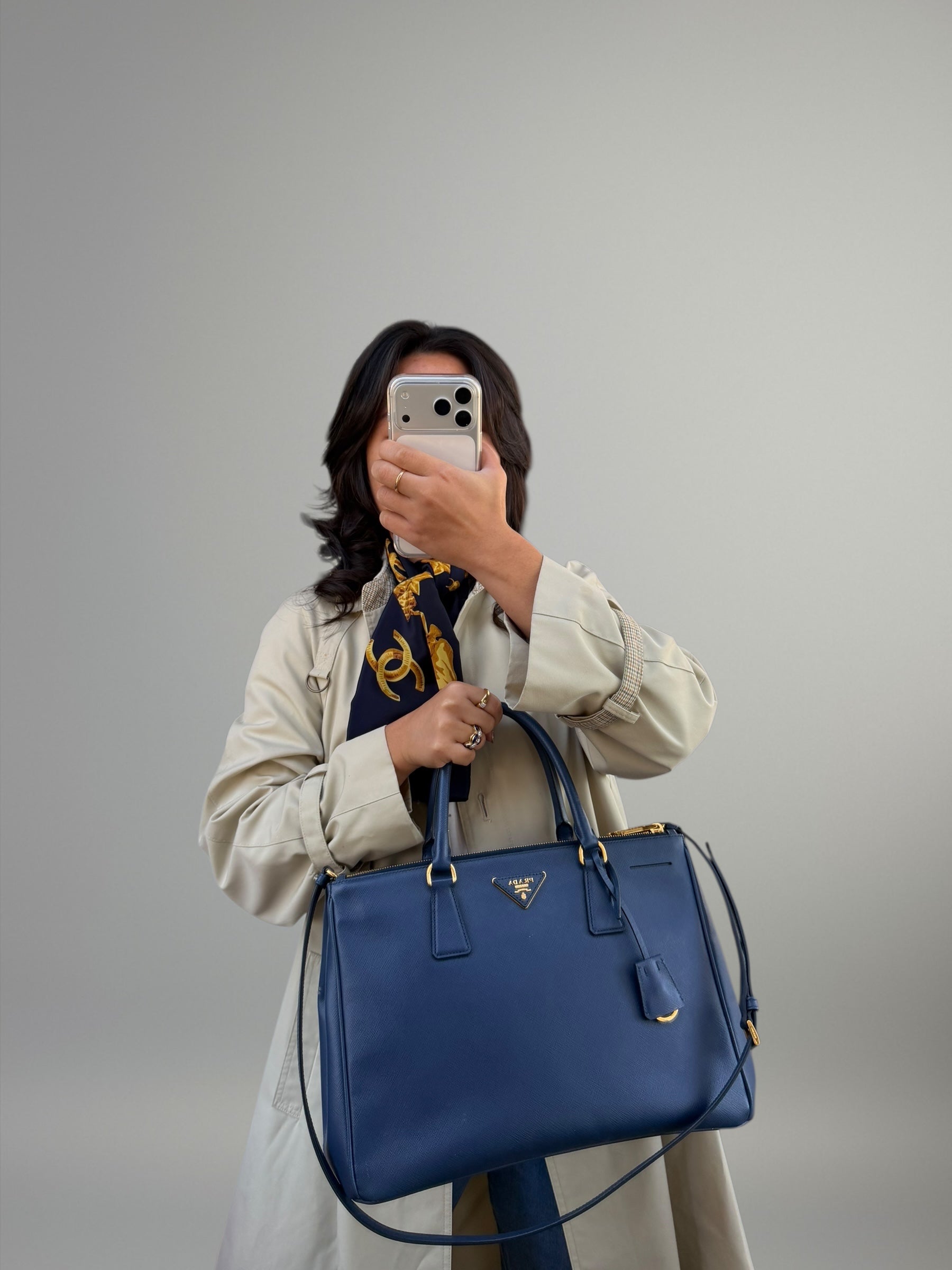 Prada Galleria Large Blu