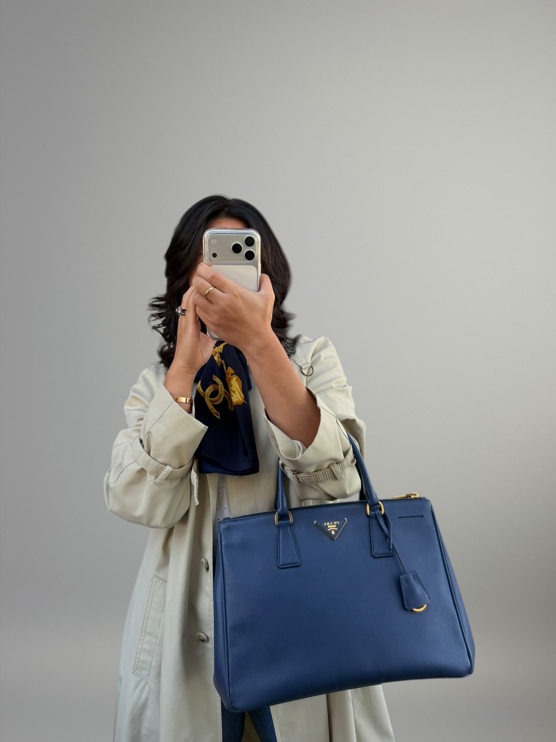 Prada Galleria Large Blu