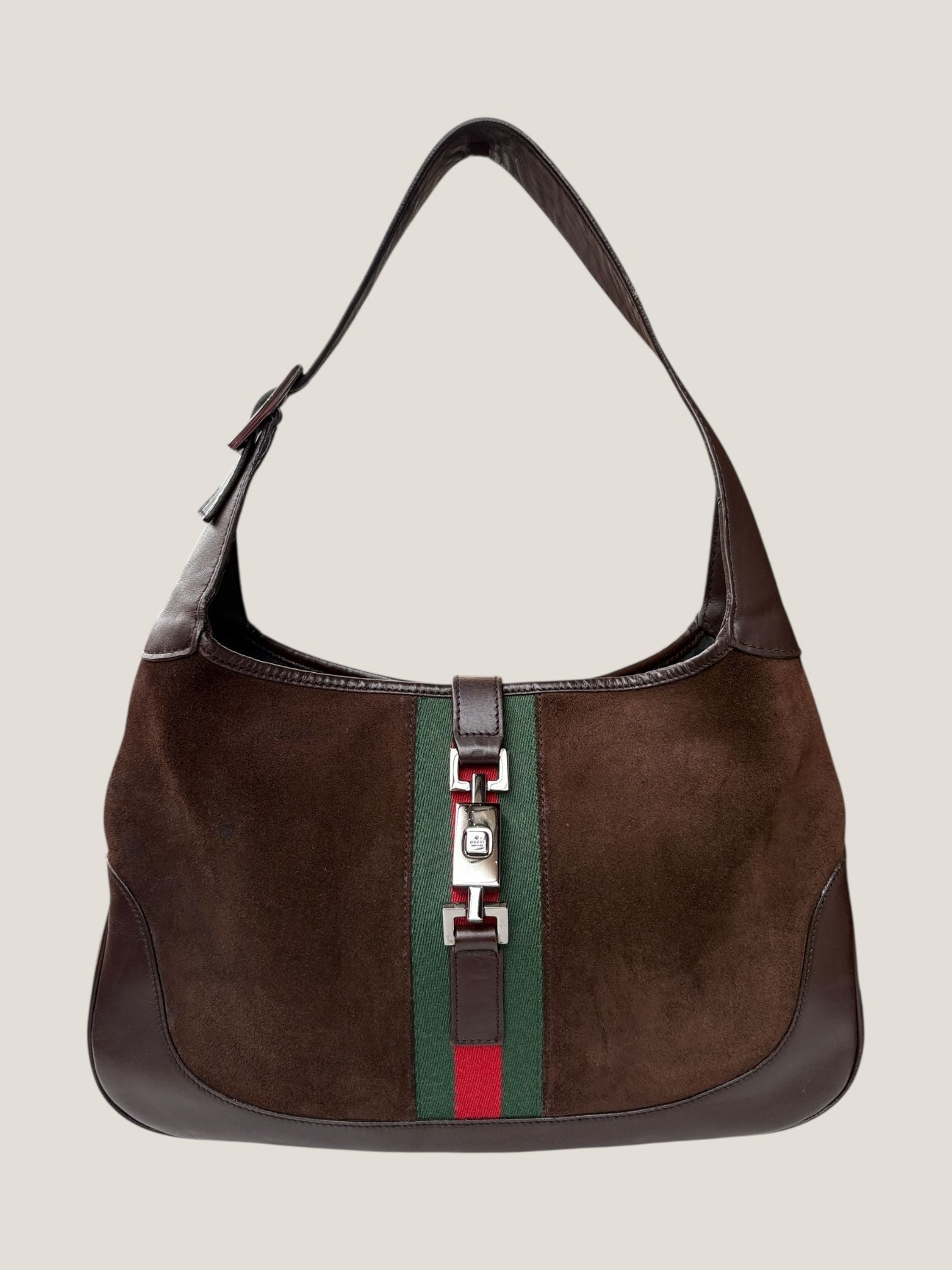 Gucci Jackie in suede con fascia Web