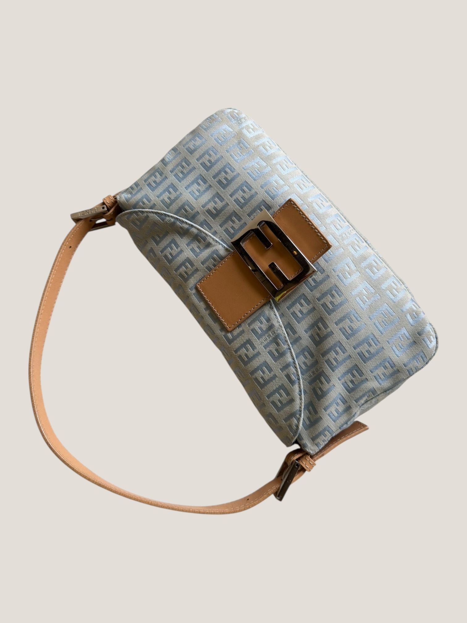 Fendi Baguette Monogram Jacquard Azzurro