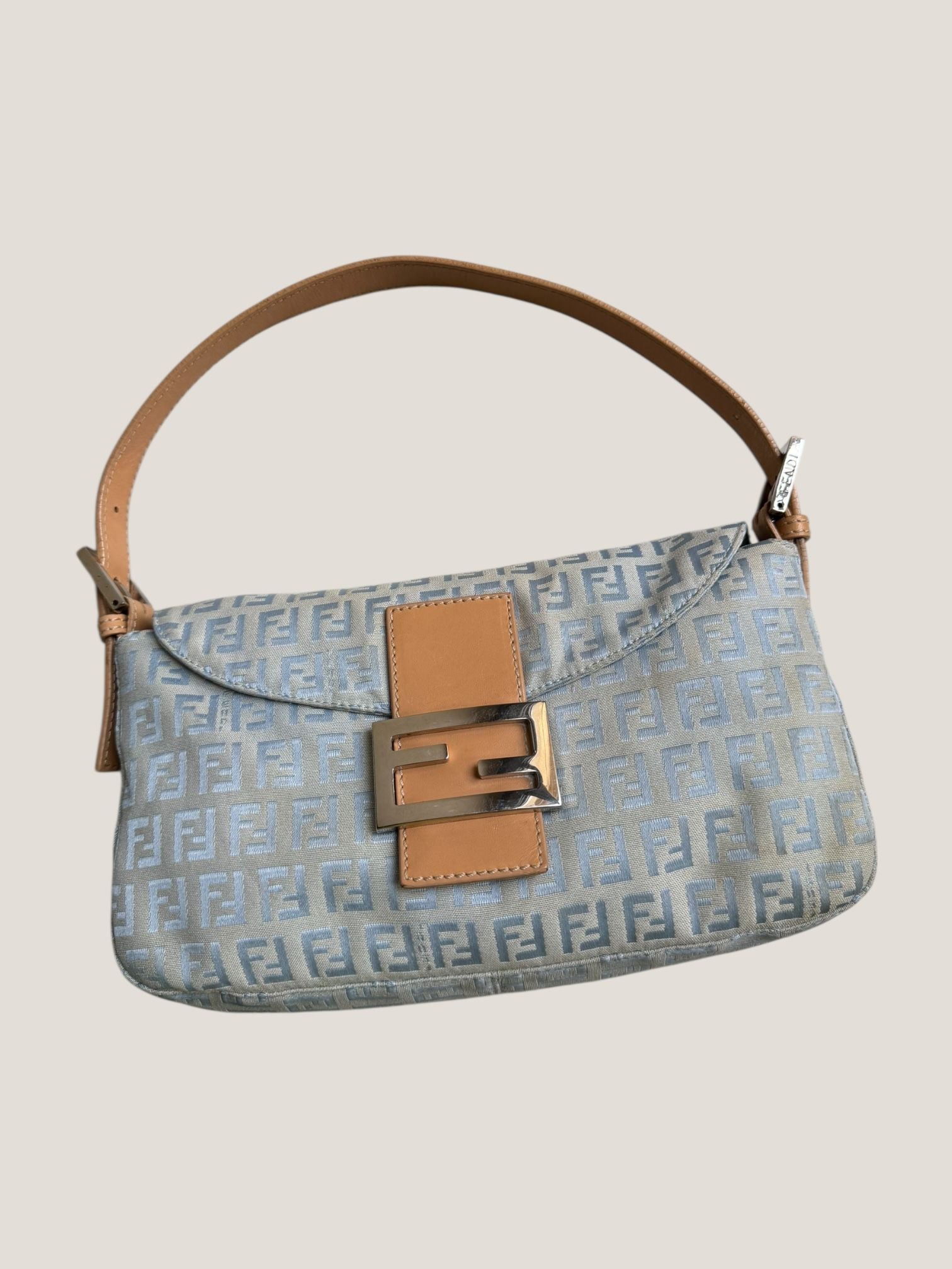 Fendi Baguette Monogram Jacquard Azzurro