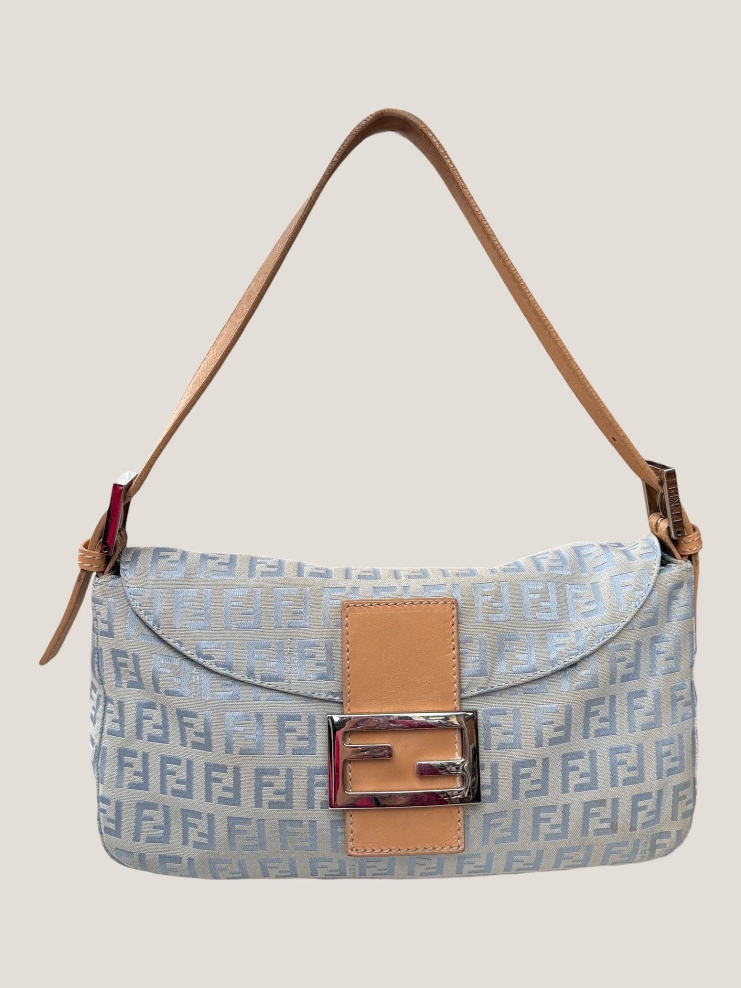 Fendi Baguette Monogram Jacquard Azzurro