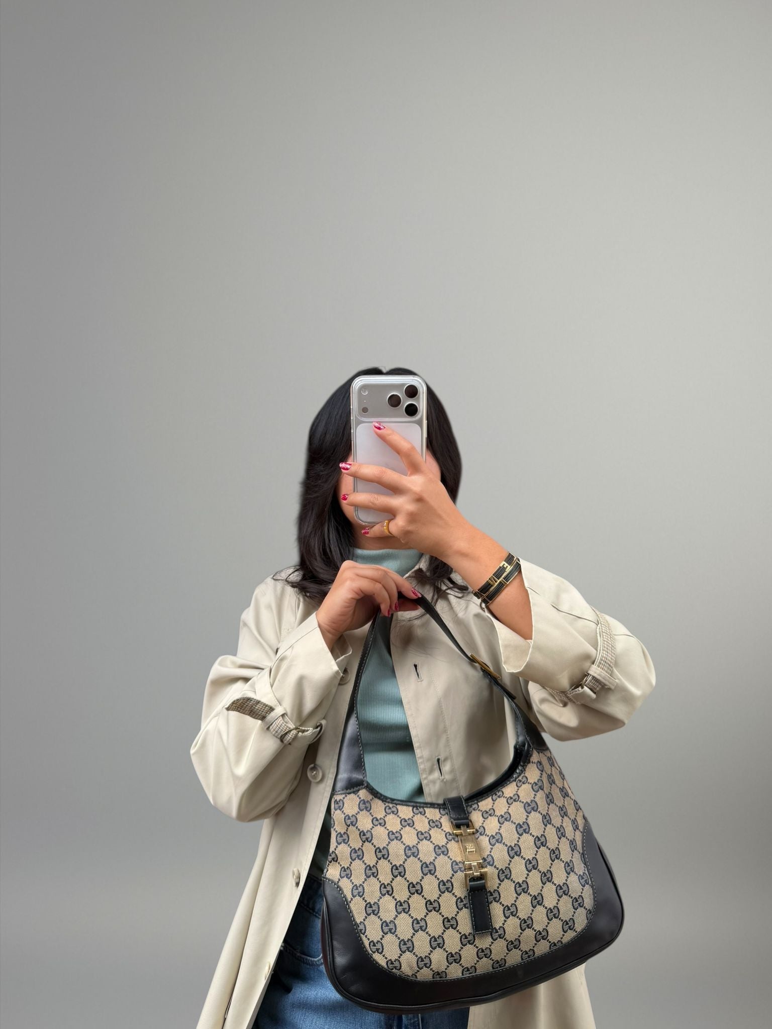 Gucci Jackie GG Canvas Blu Navy