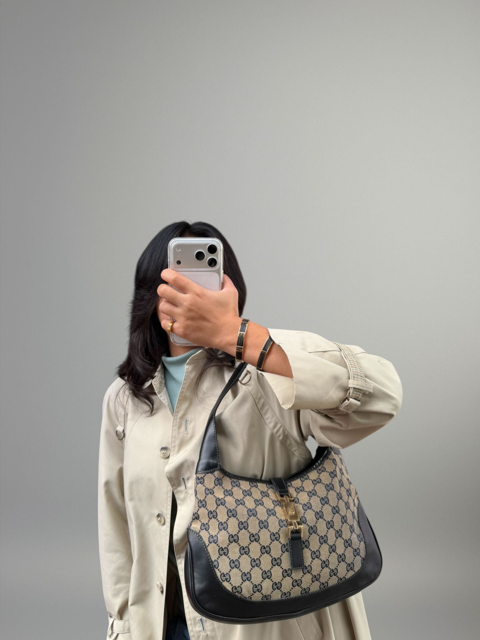 Gucci Jackie GG Canvas Blu Navy