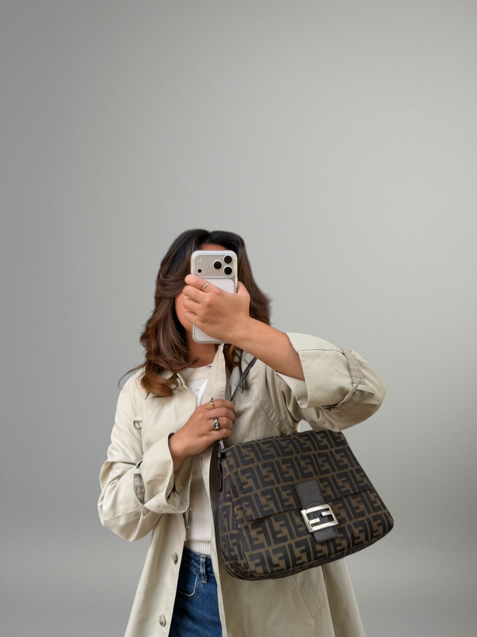 Fendi Mamma Baguette Zucca