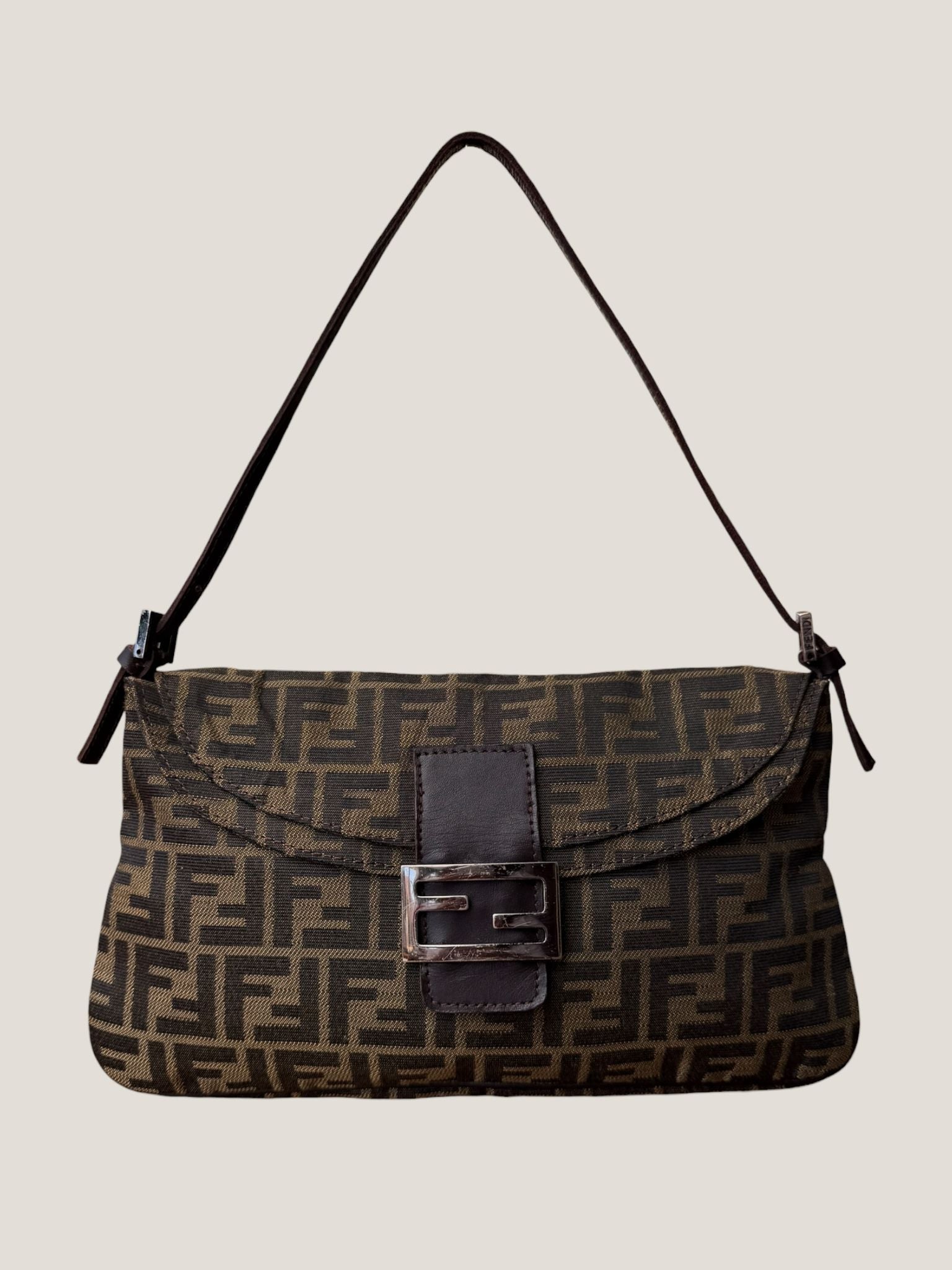 Fendi Baguette Zucca Doppia Flap