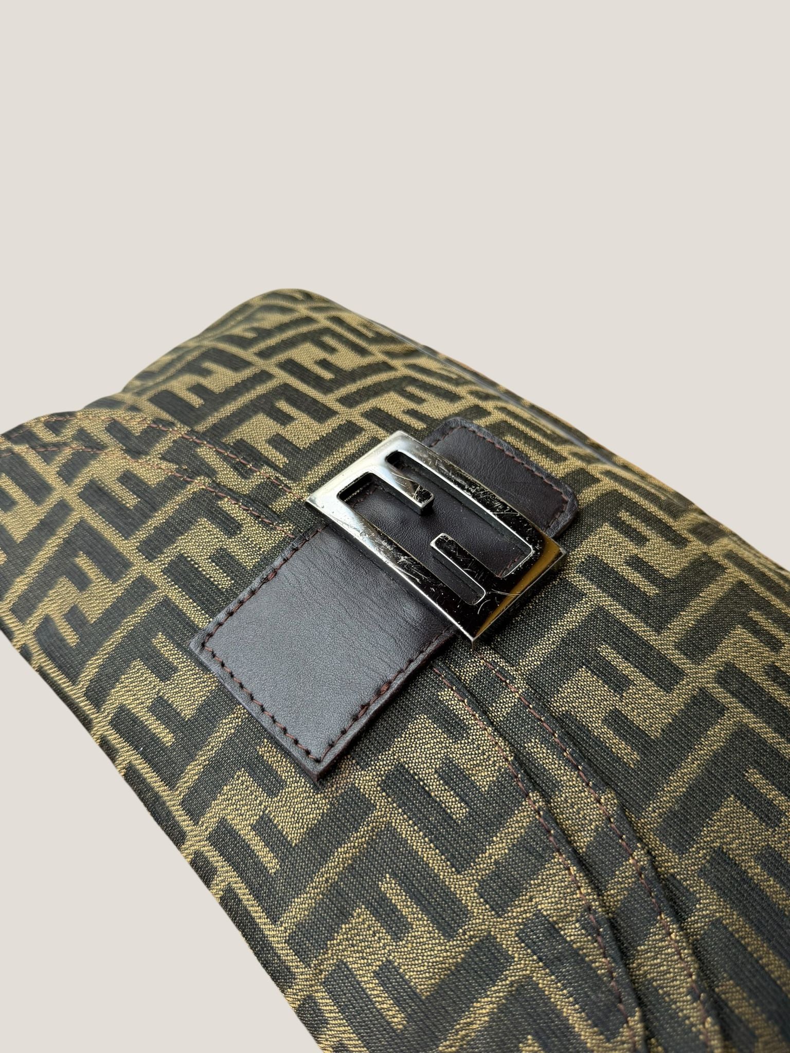 Fendi Baguette Zucca Doppia Flap